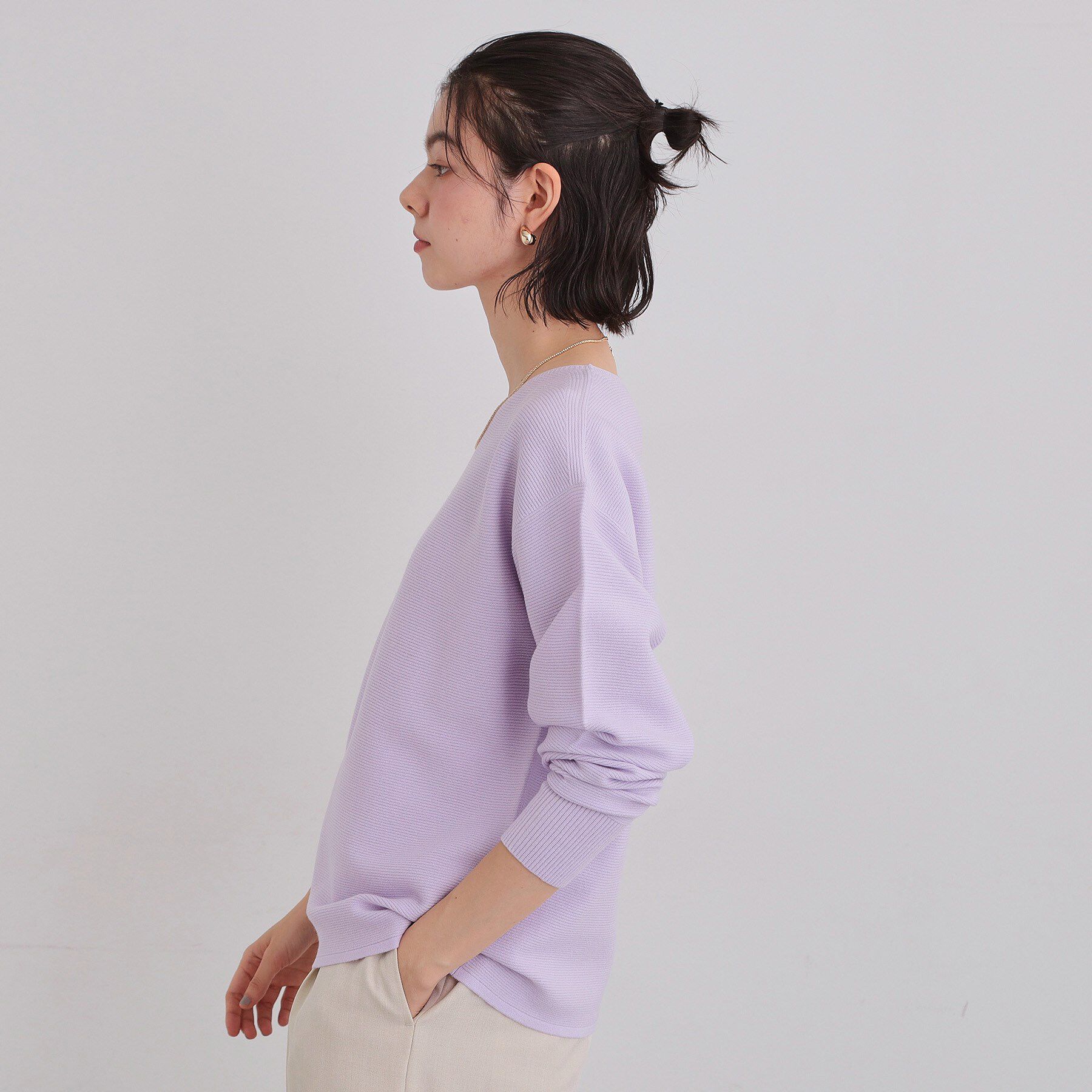 THE SHOP TK「【S-XLサイズ/選べる6色】どこから見ても美しい ガーターニット/蓄熱/洗濯機OK」|ニット・セーター|