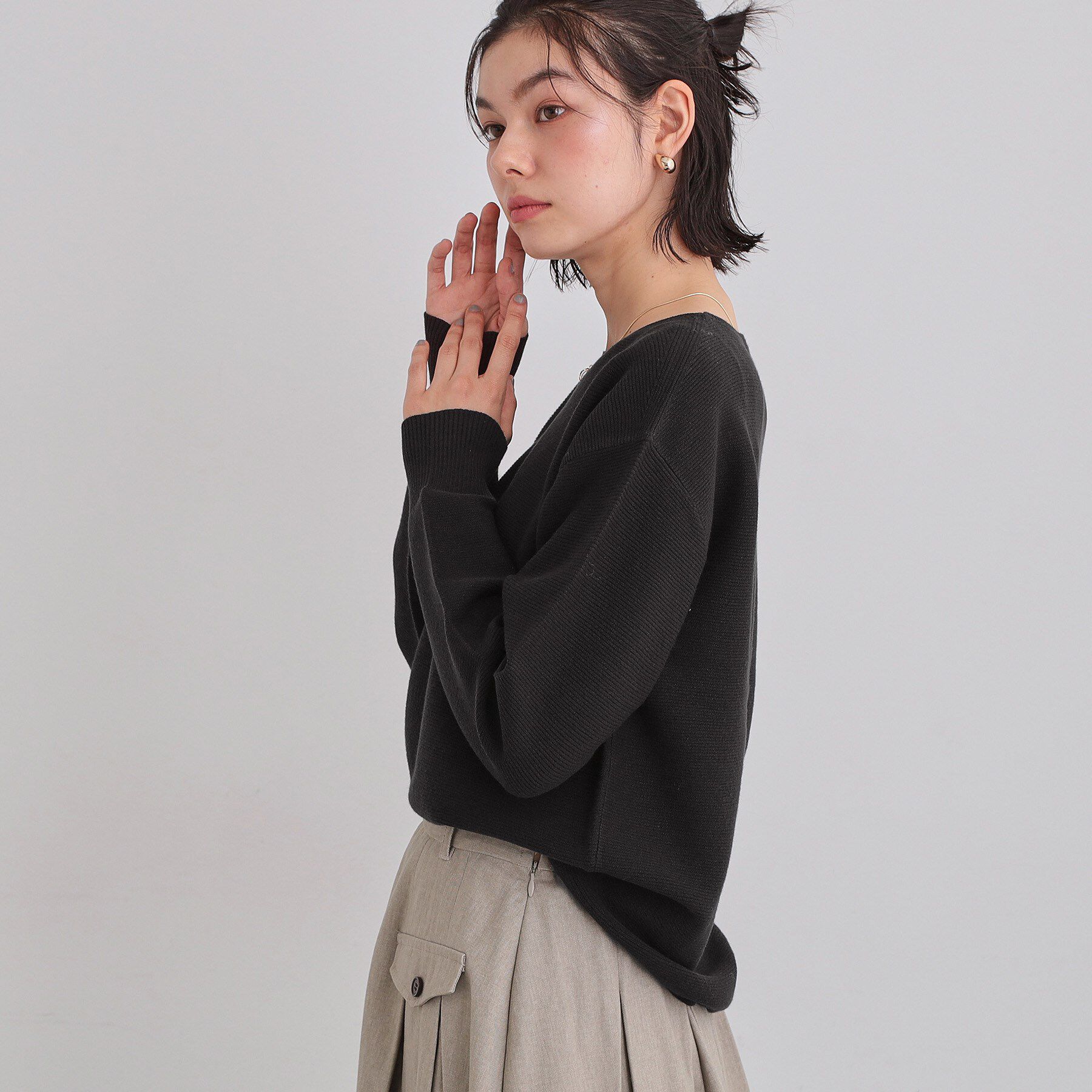 THE SHOP TK「【S-XLサイズ/選べる6色】どこから見ても美しい ガーターニット/蓄熱/洗濯機OK」|ニット・セーター|