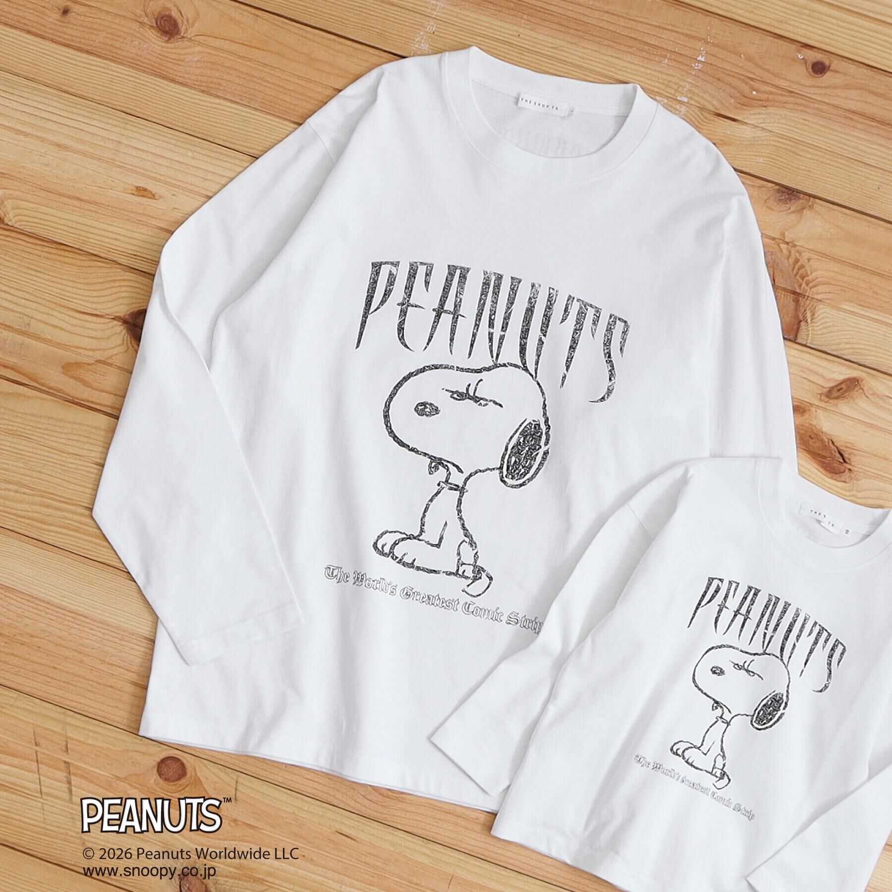 THE SHOP TK「PEANUTS ／ ピーナッツ スヌーピー ヴィンテージ風プリント長袖Tシャツ」|Tシャツ・カットソー|オフホワイト(003