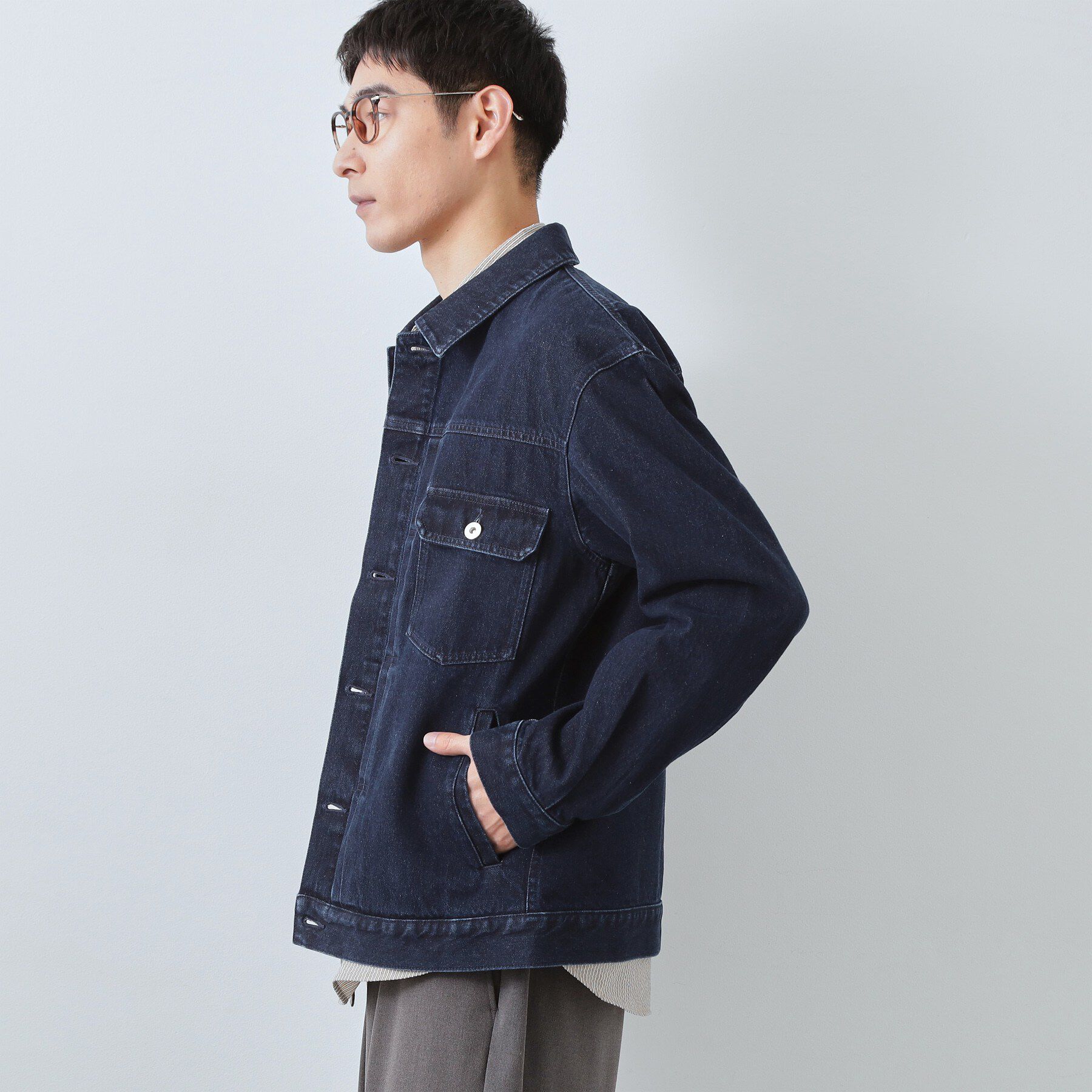 THE SHOP TK「【大人にも取り入れやすい】デニムジャケット セットアップ可/洗濯機OK」|ブルゾン・スタジャン|