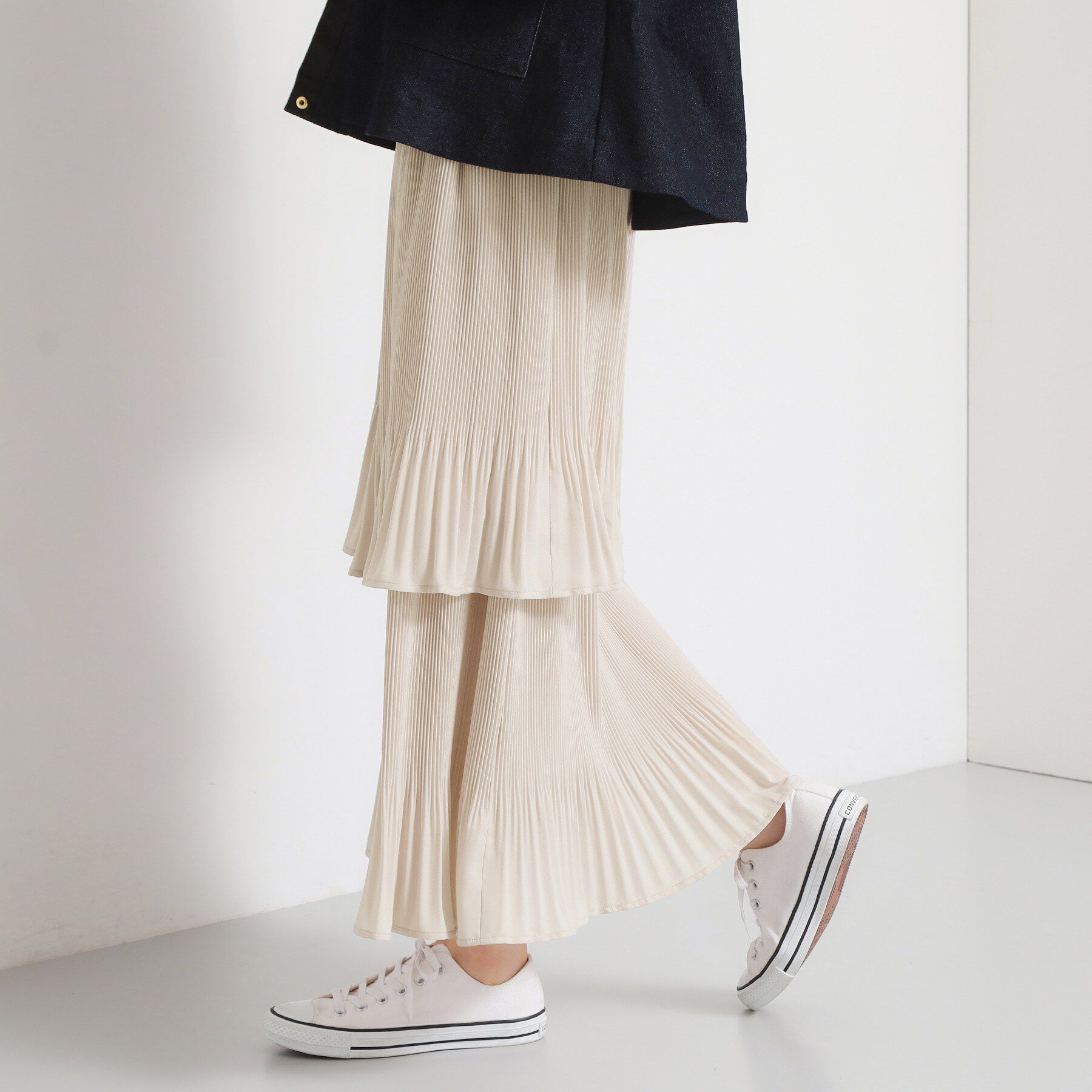 THE SHOP TK「【セレモニーにもカジュアルにも】2段ティアードプリーツスカート」|スカート|