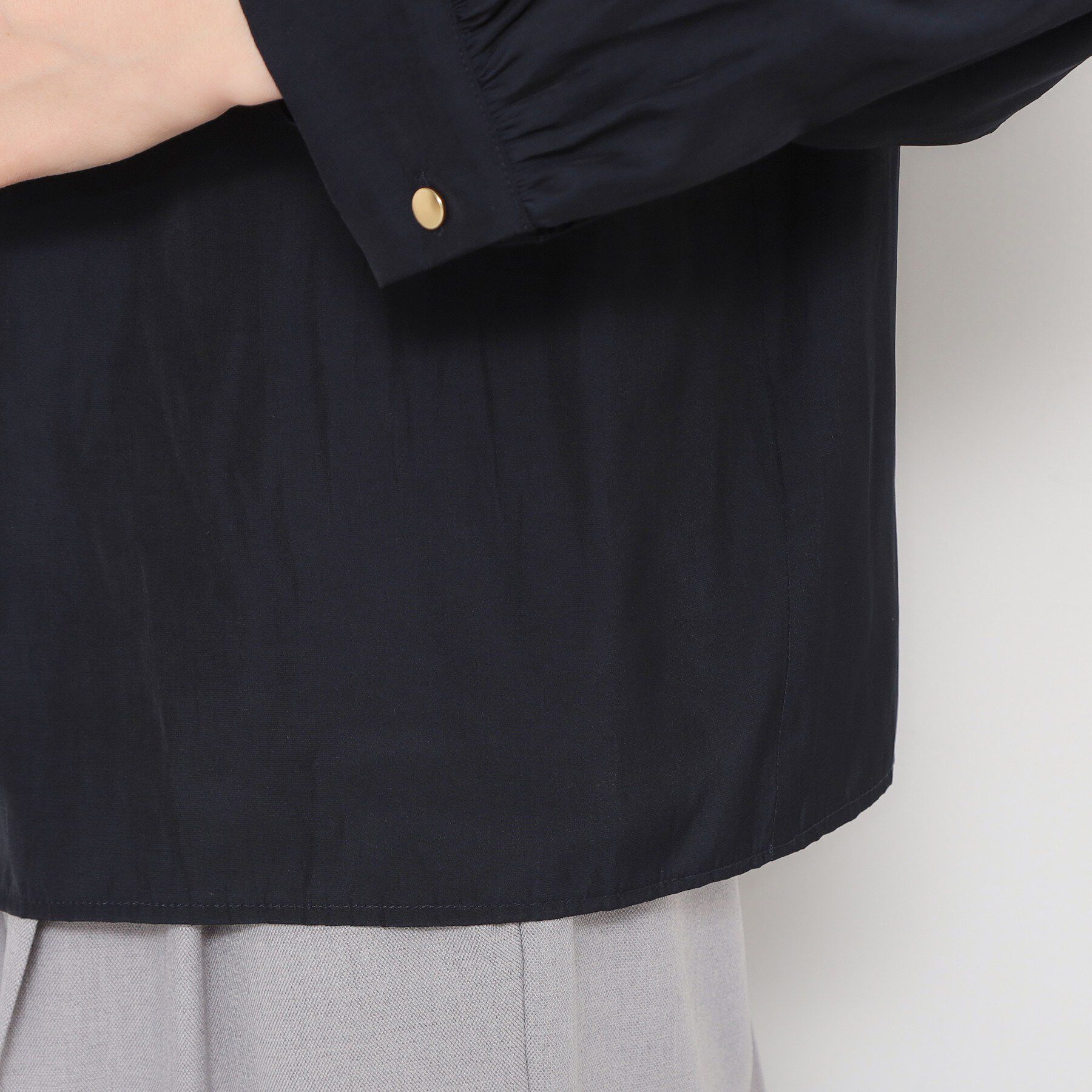 THE SHOP TK「ヴィンテージサテンギャザーブラウス」|シャツ・ブラウス|