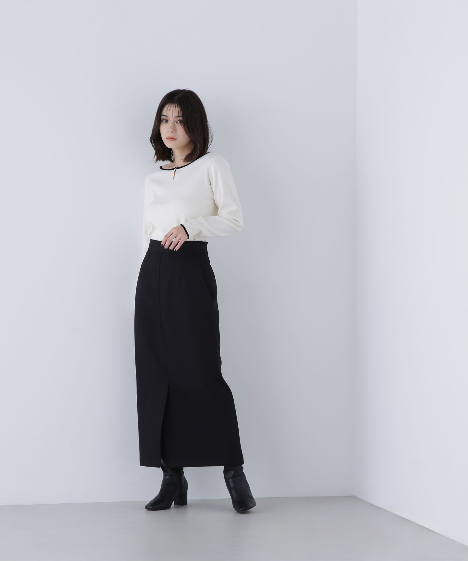  「メタルポイントバイカラーニット」|ニット・セーター|