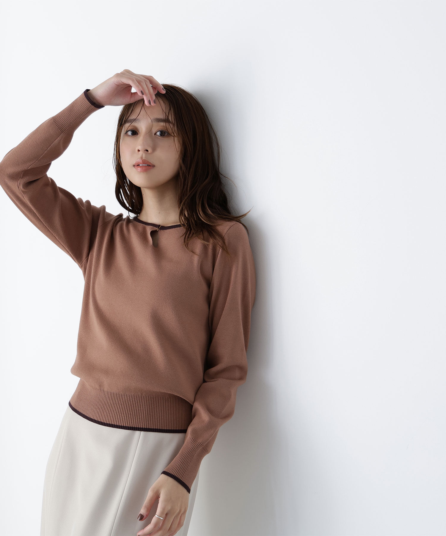  「メタルポイントバイカラーニット」|ニット・セーター|