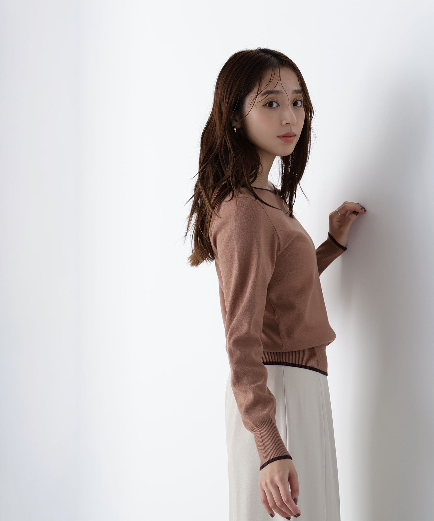  「メタルポイントバイカラーニット」|ニット・セーター|