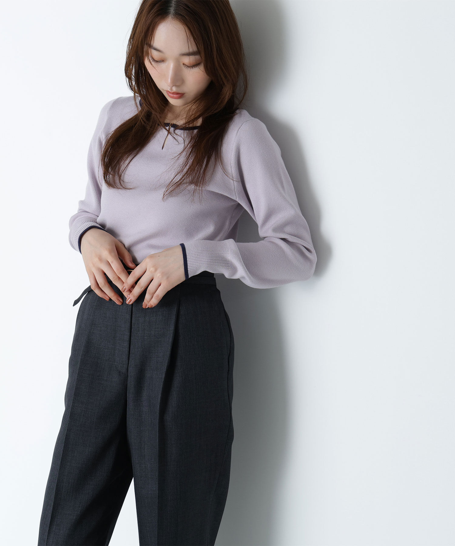  「メタルポイントバイカラーニット」|ニット・セーター|