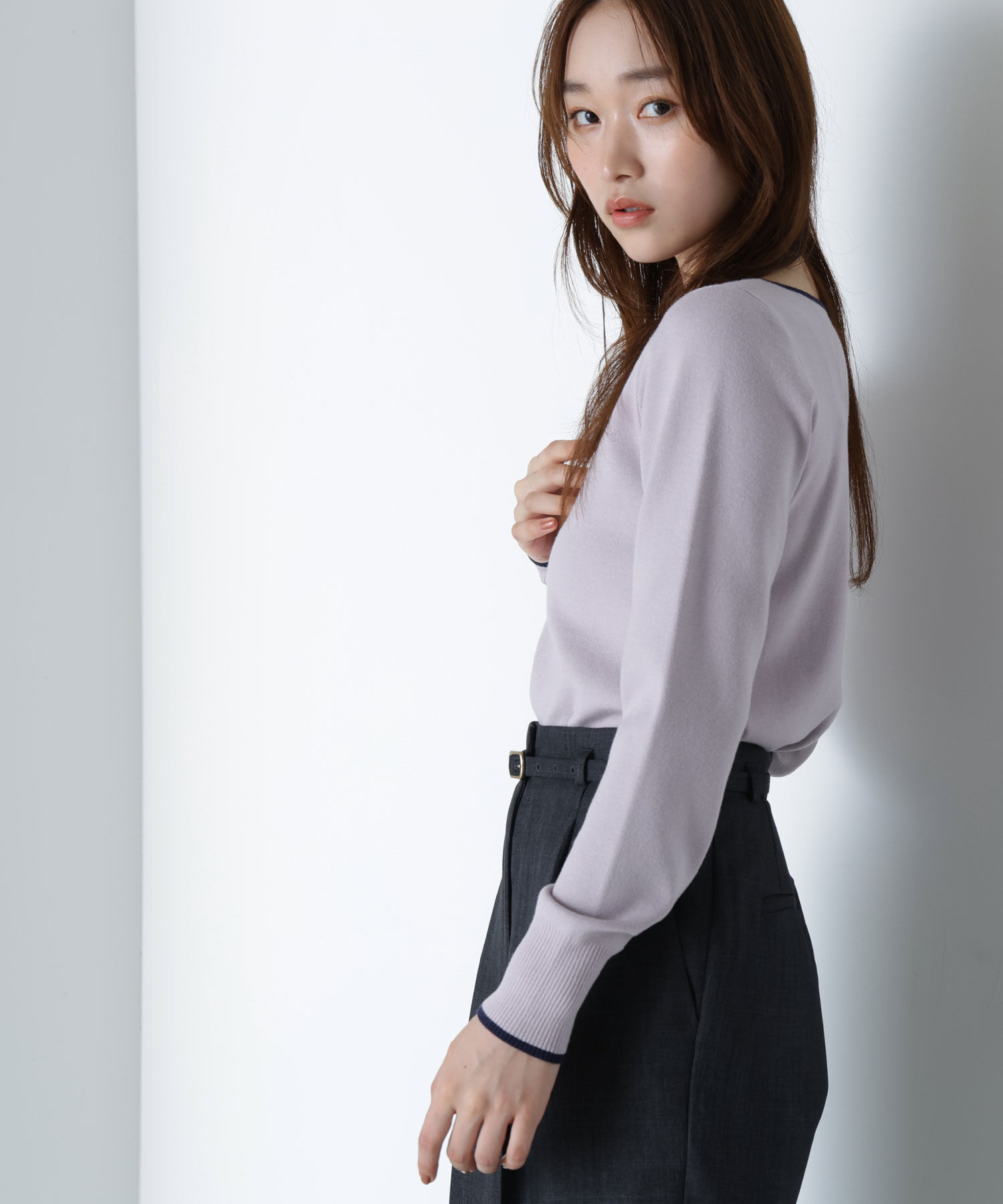  「メタルポイントバイカラーニット」|ニット・セーター|