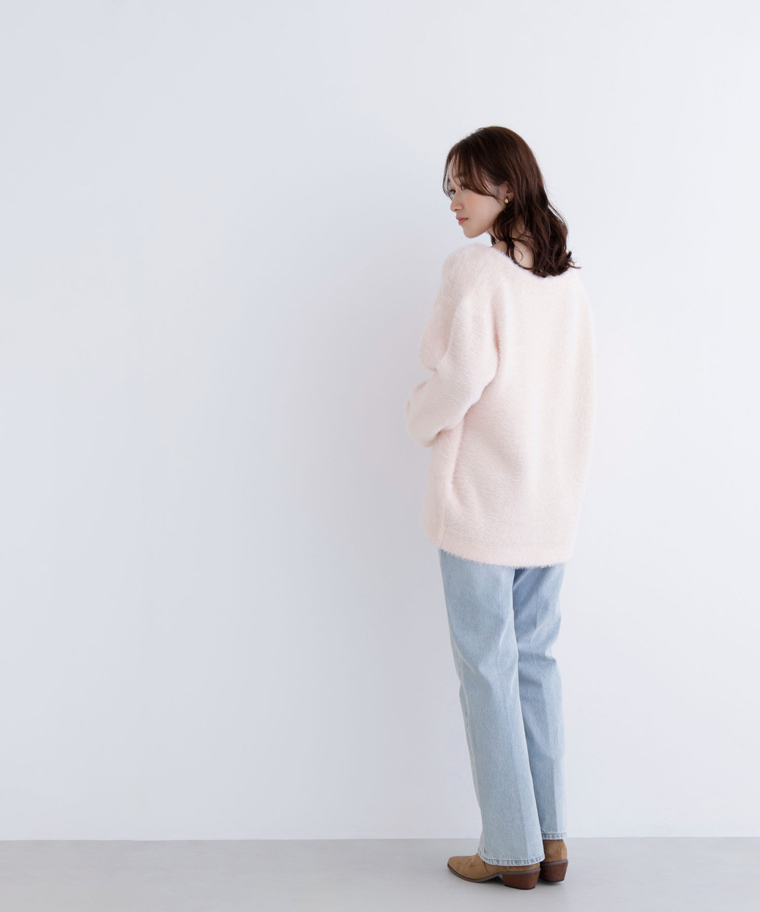  「Vネックシャギー接結コーディガン」|ニット・セーター|