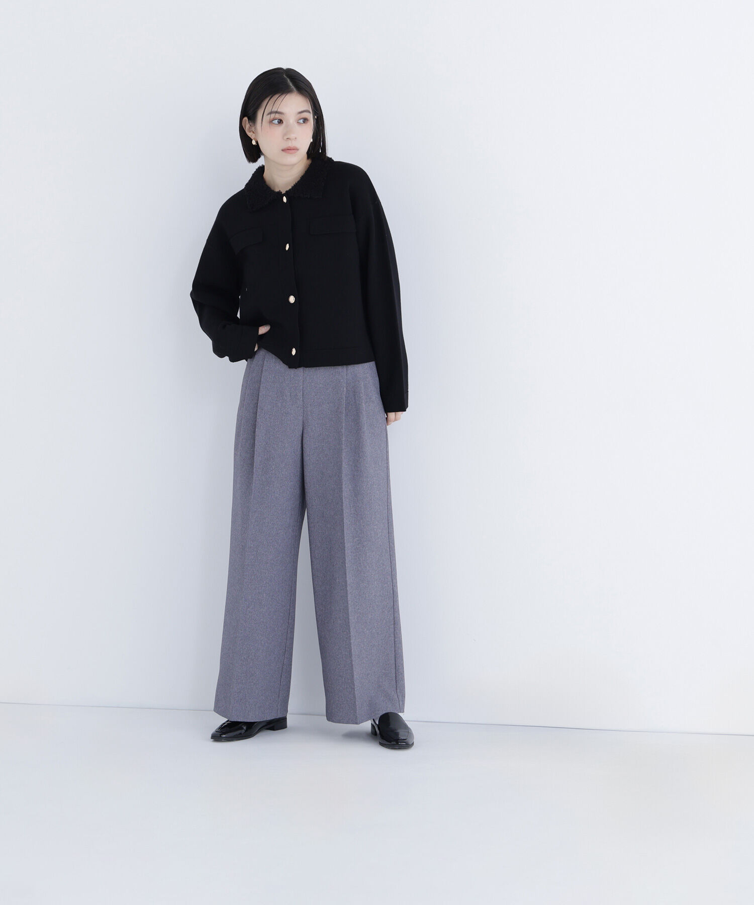  「ループカラーニットジャケット」|ニット・セーター|