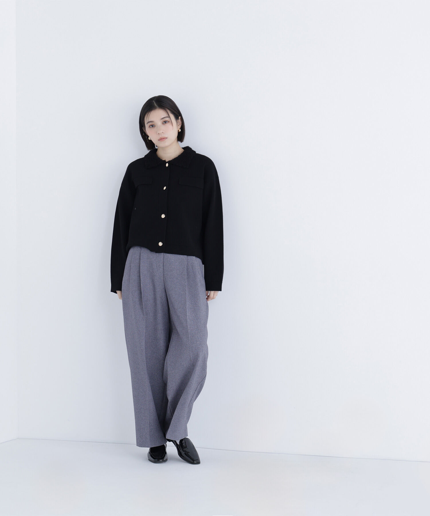  「ループカラーニットジャケット」|ニット・セーター|