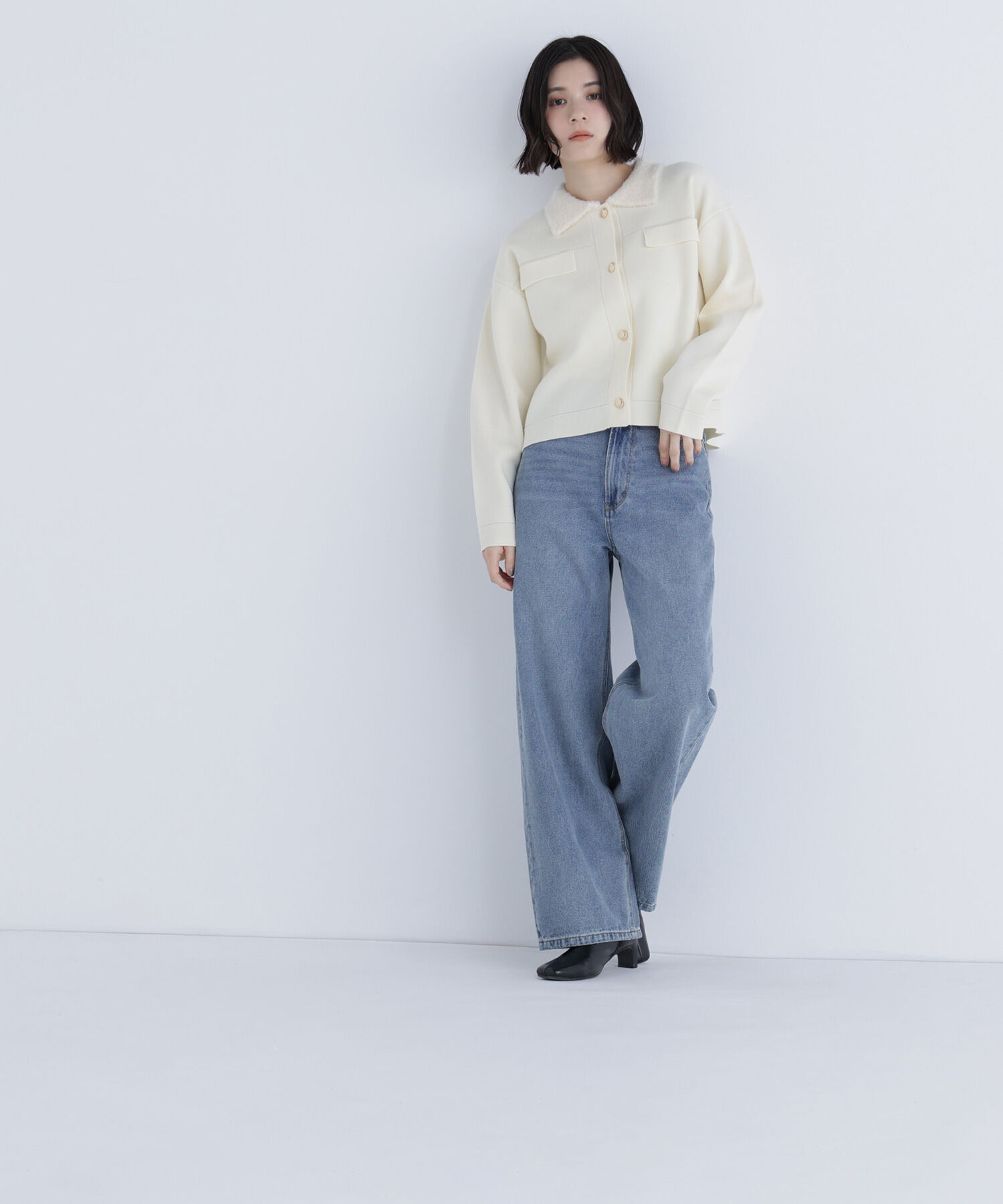  「ループカラーニットジャケット」|ニット・セーター|