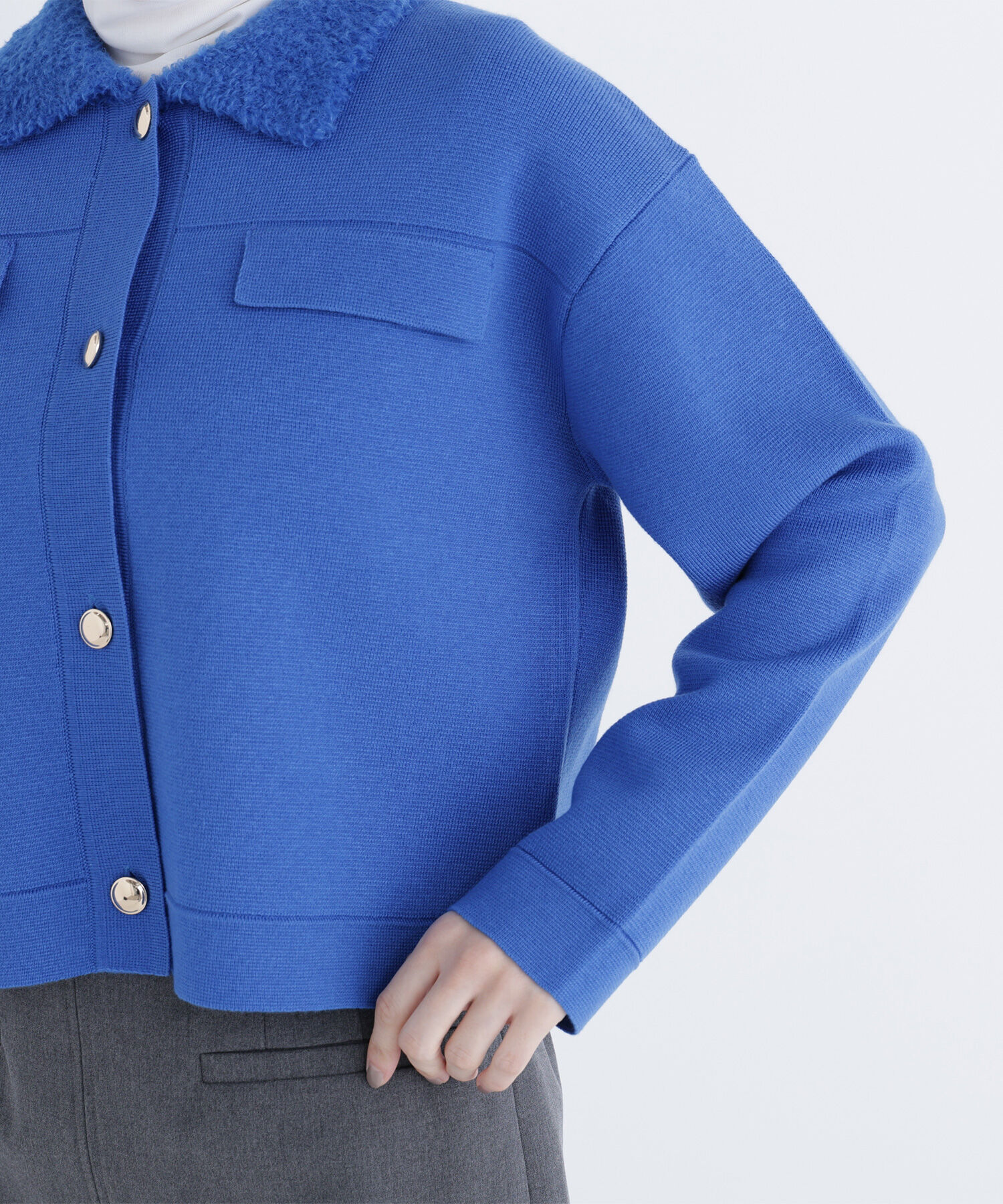  「ループカラーニットジャケット」|ニット・セーター|