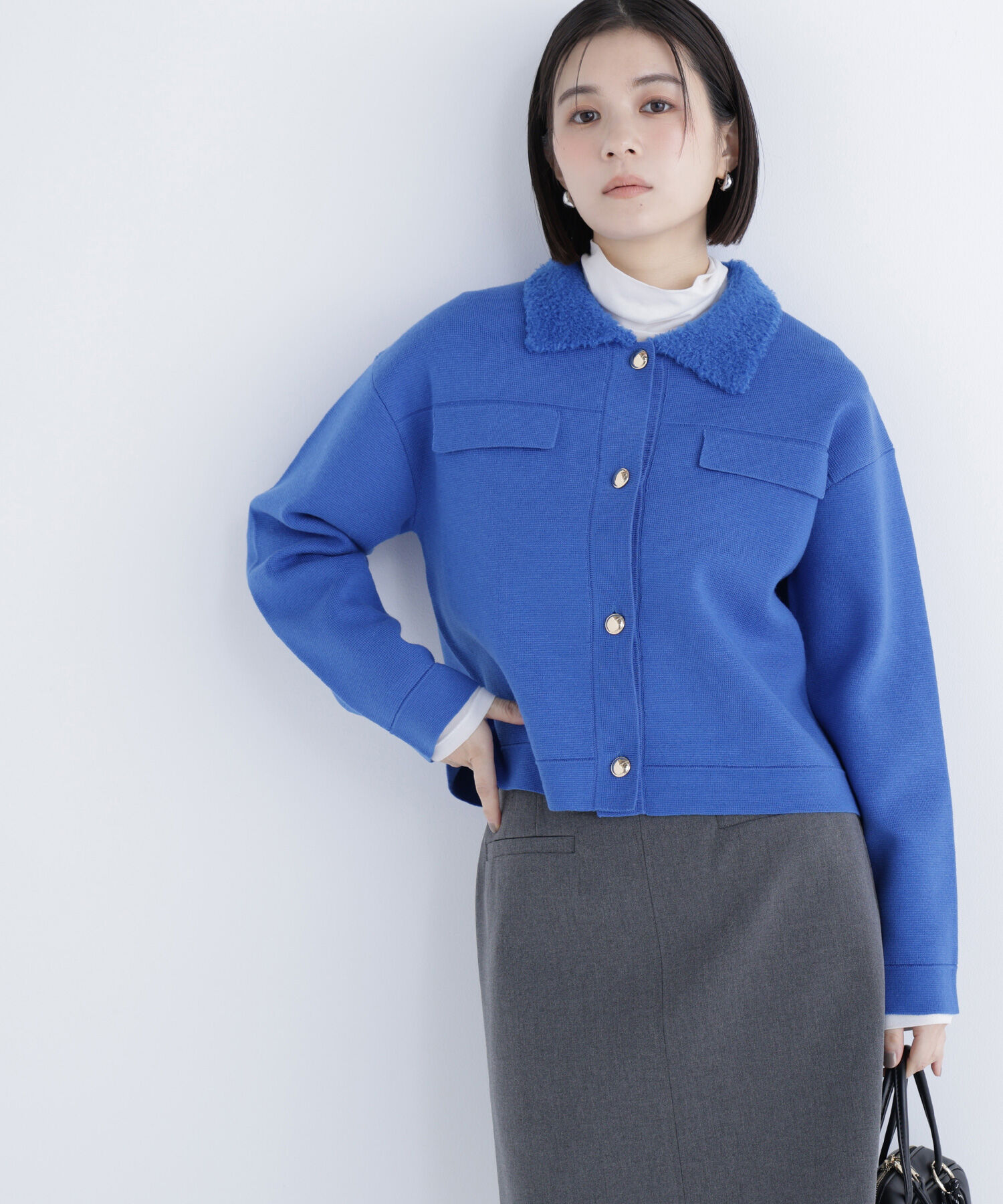  「ループカラーニットジャケット」|ニット・セーター|