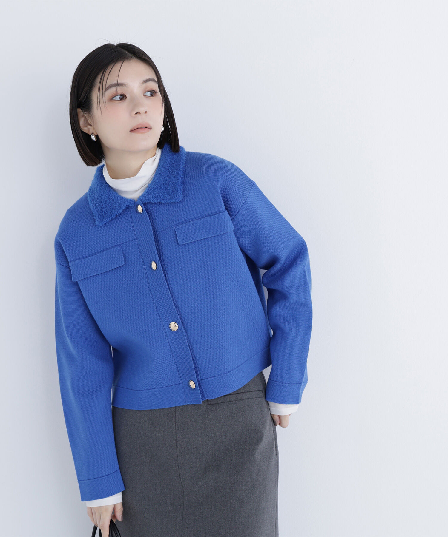  「ループカラーニットジャケット」|ニット・セーター|