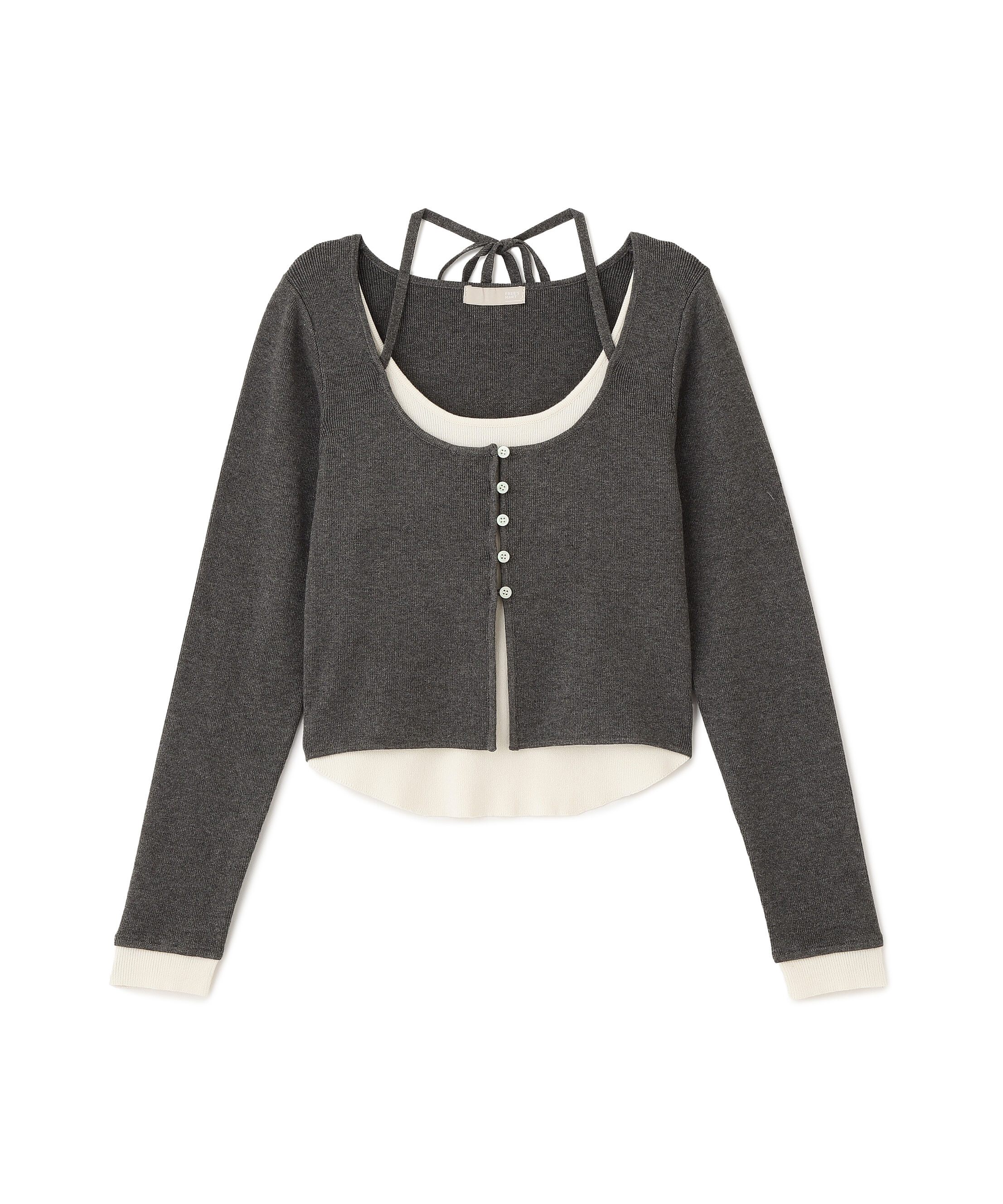  「キャミレイヤードクルーネックニット」|ニット・セーター|