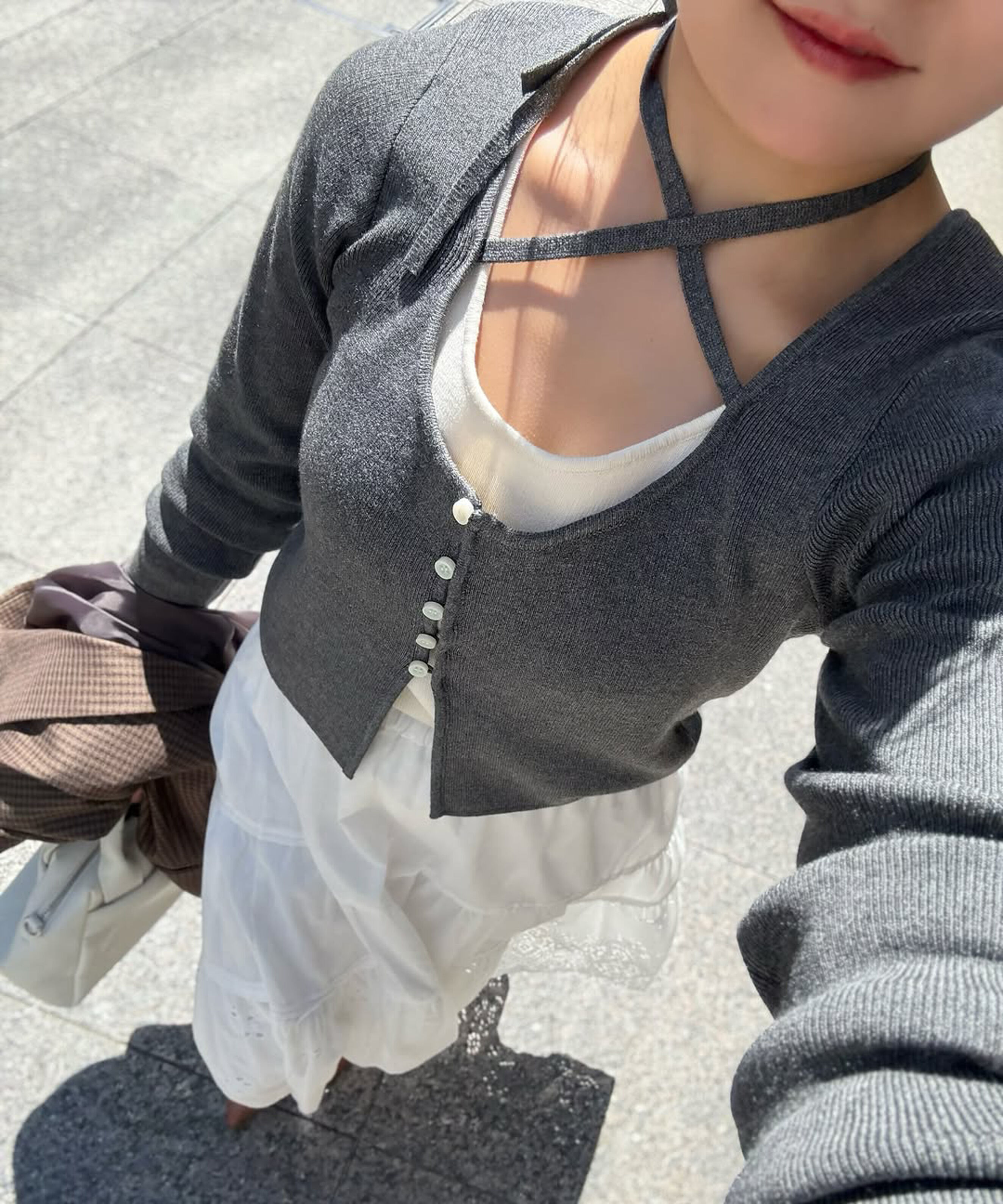  「キャミレイヤードクルーネックニット」|ニット・セーター|