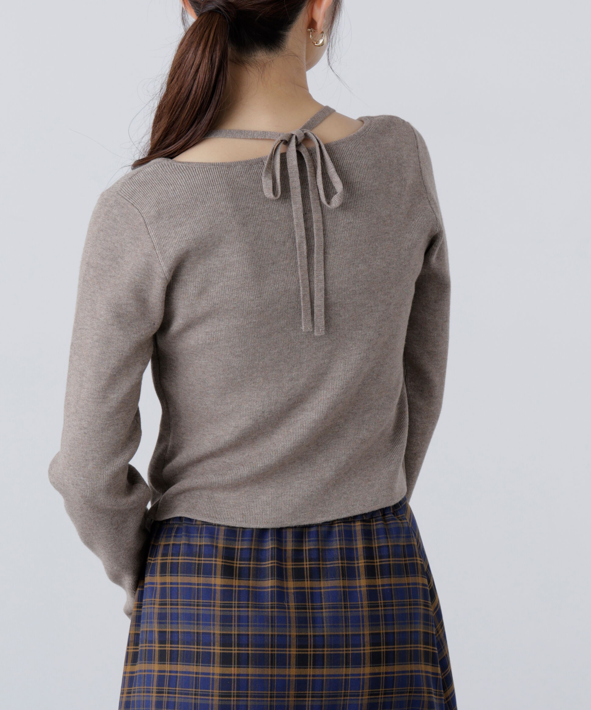  「キャミレイヤードクルーネックニット」|ニット・セーター|