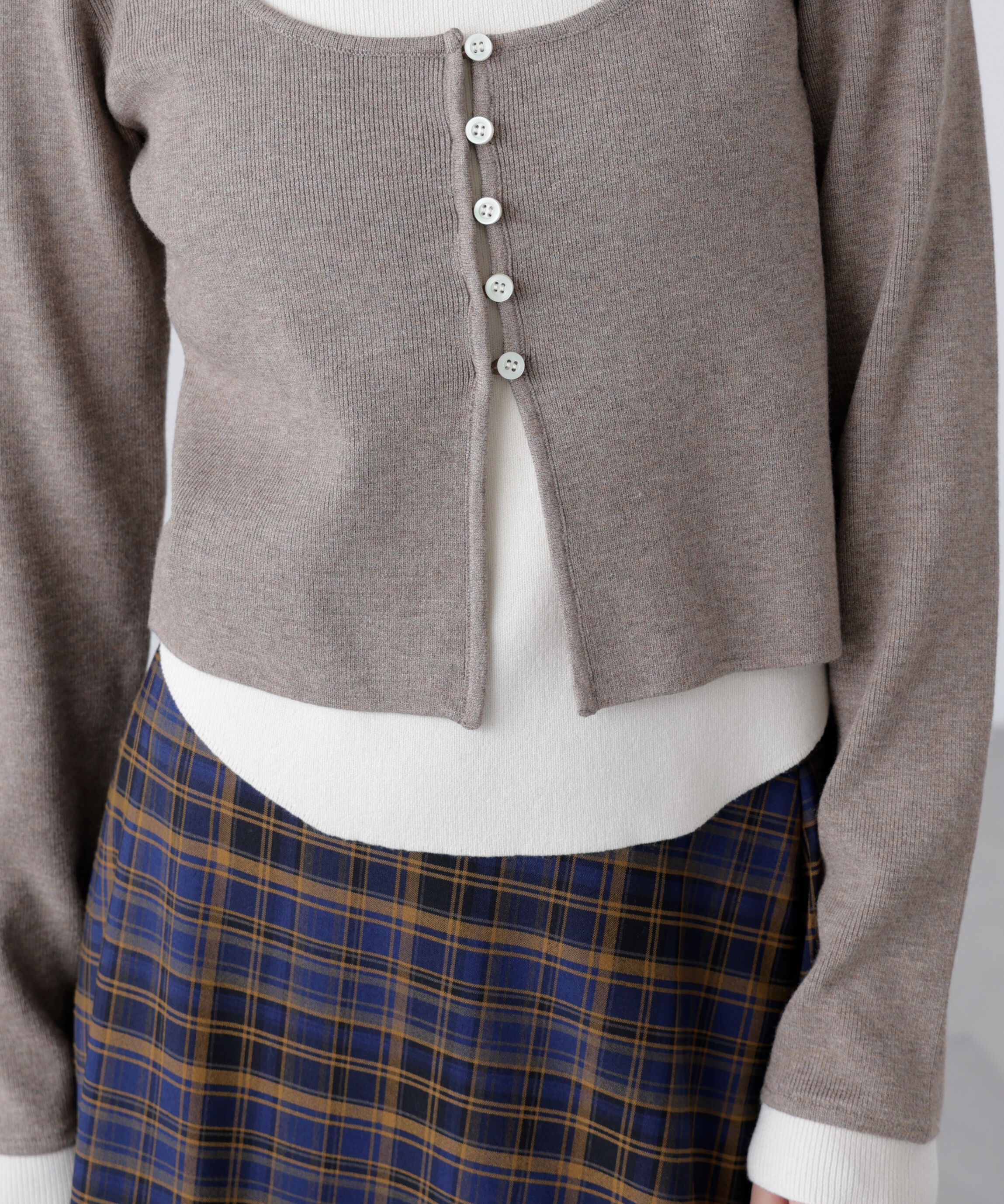  「キャミレイヤードクルーネックニット」|ニット・セーター|