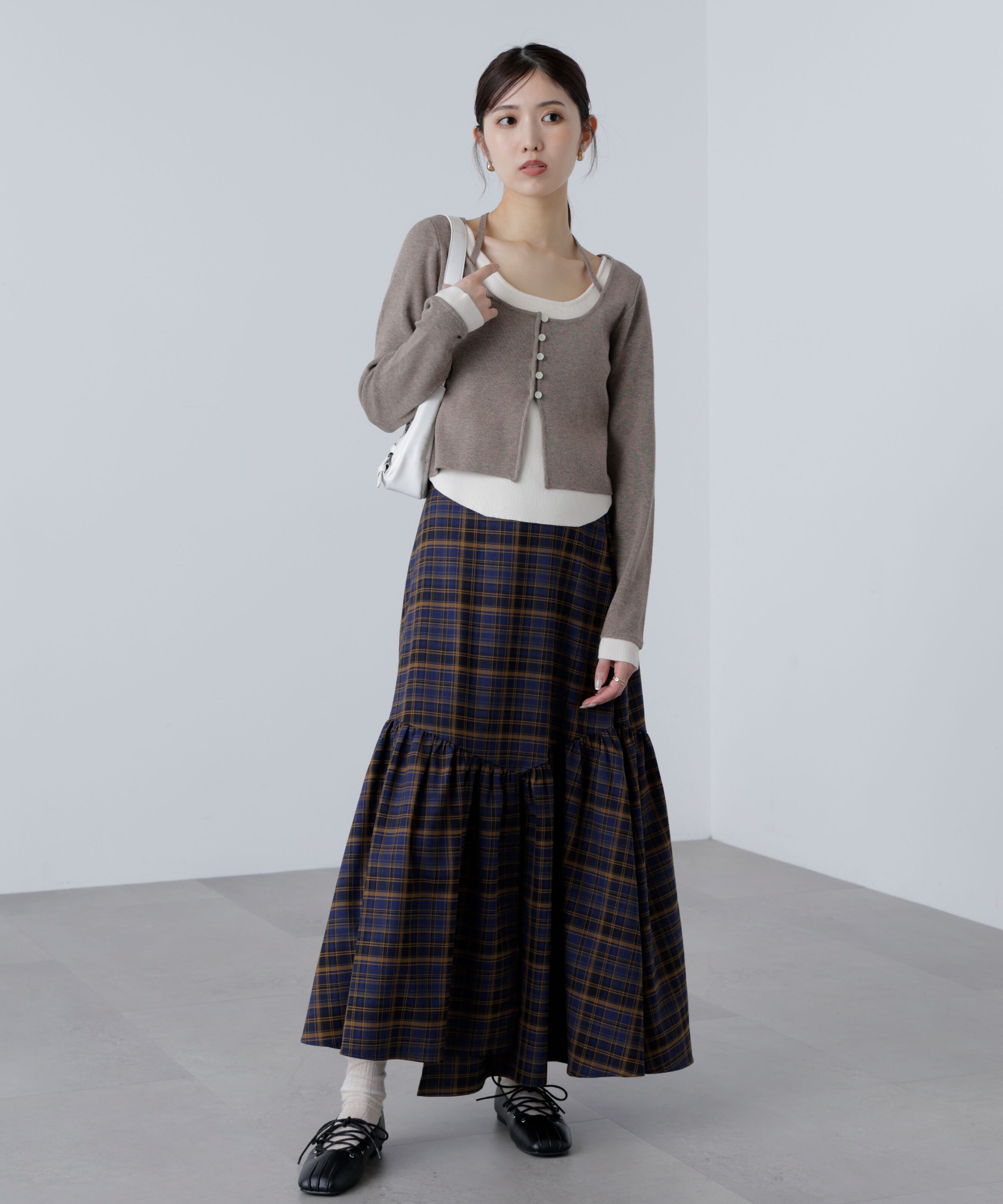  「キャミレイヤードクルーネックニット」|ニット・セーター|