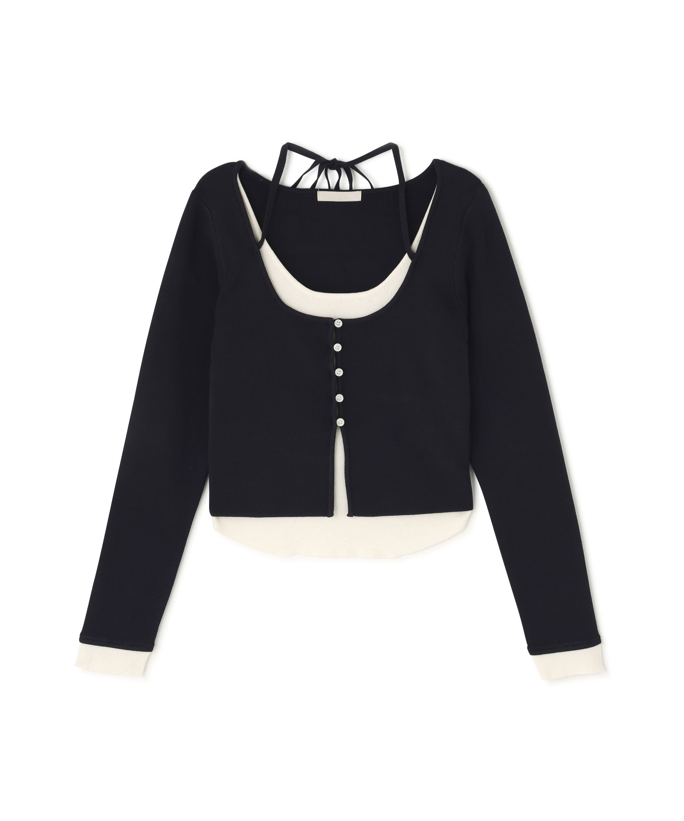  「キャミレイヤードクルーネックニット」|ニット・セーター|