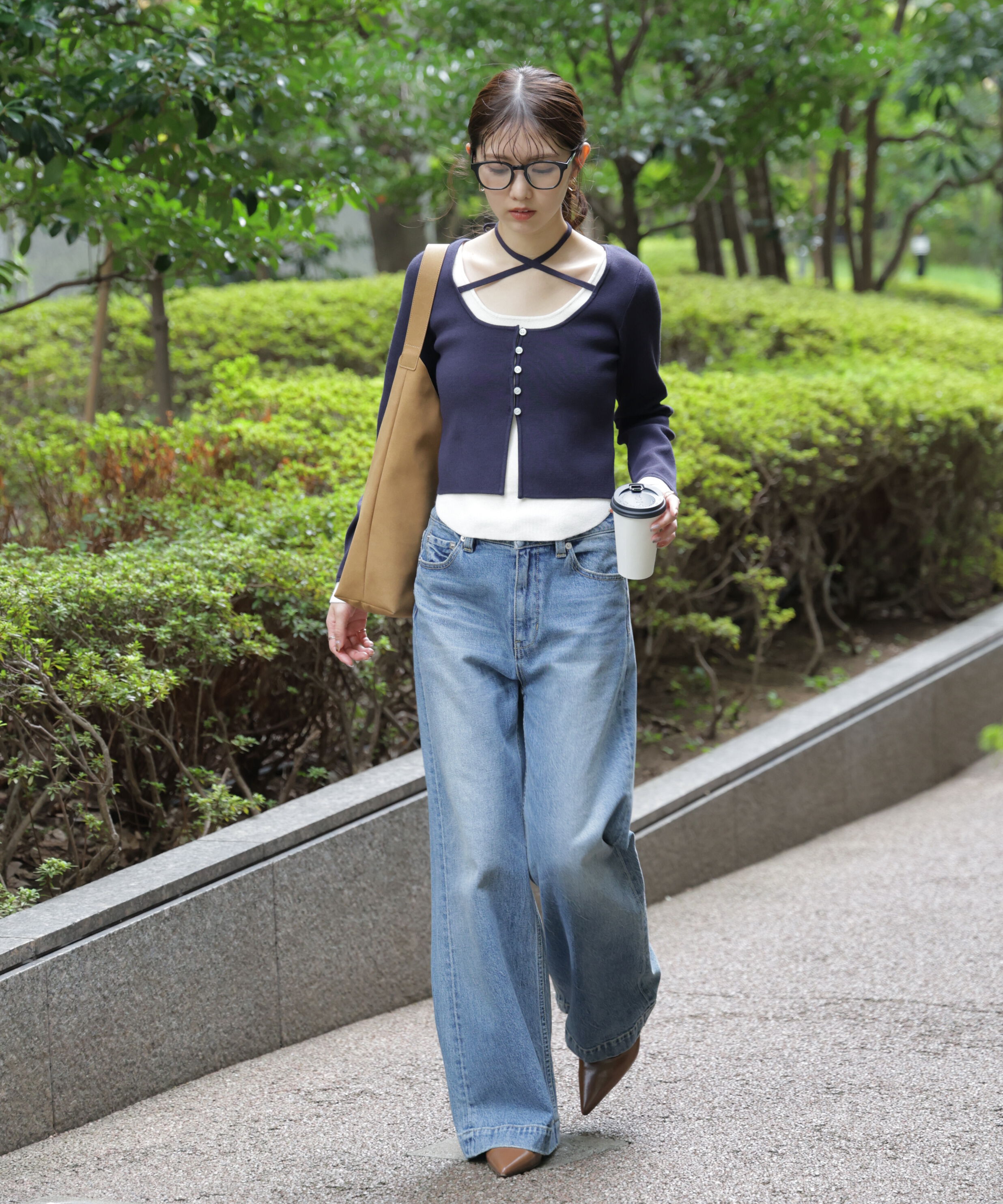  「キャミレイヤードクルーネックニット」|ニット・セーター|