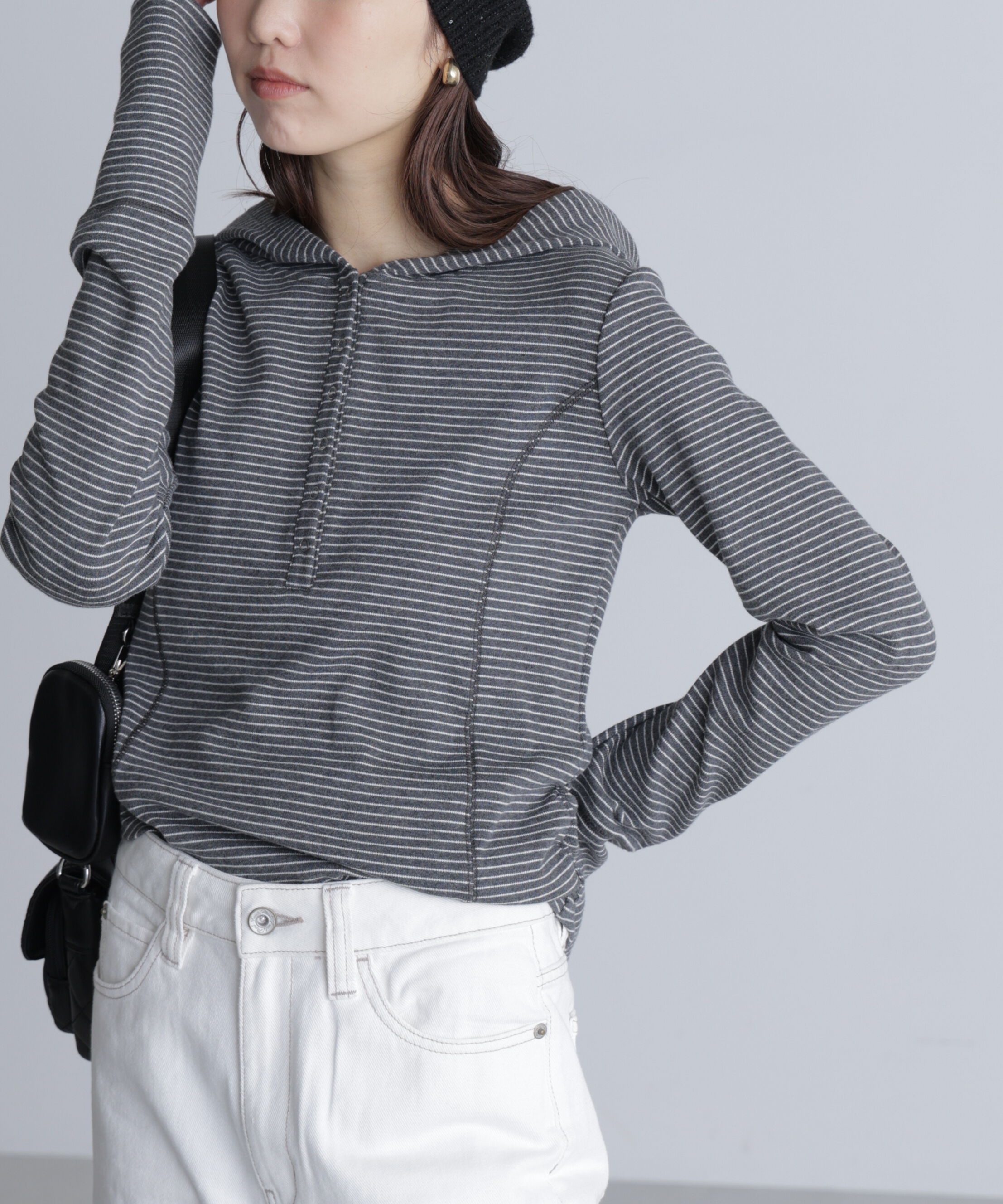  「スキッパーカットソーフーディー」|Tシャツ・カットソー|