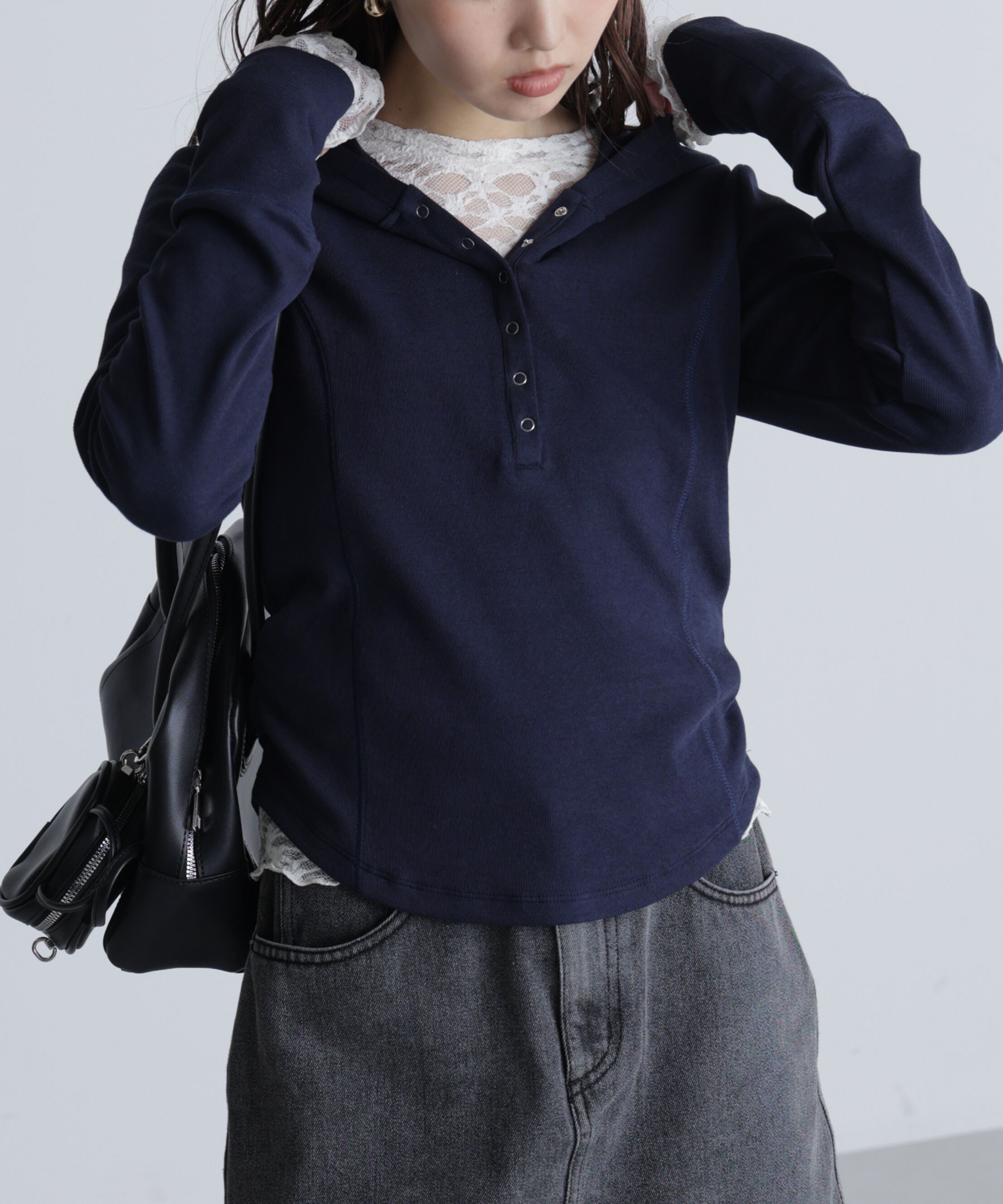  「スキッパーカットソーフーディー」|Tシャツ・カットソー|