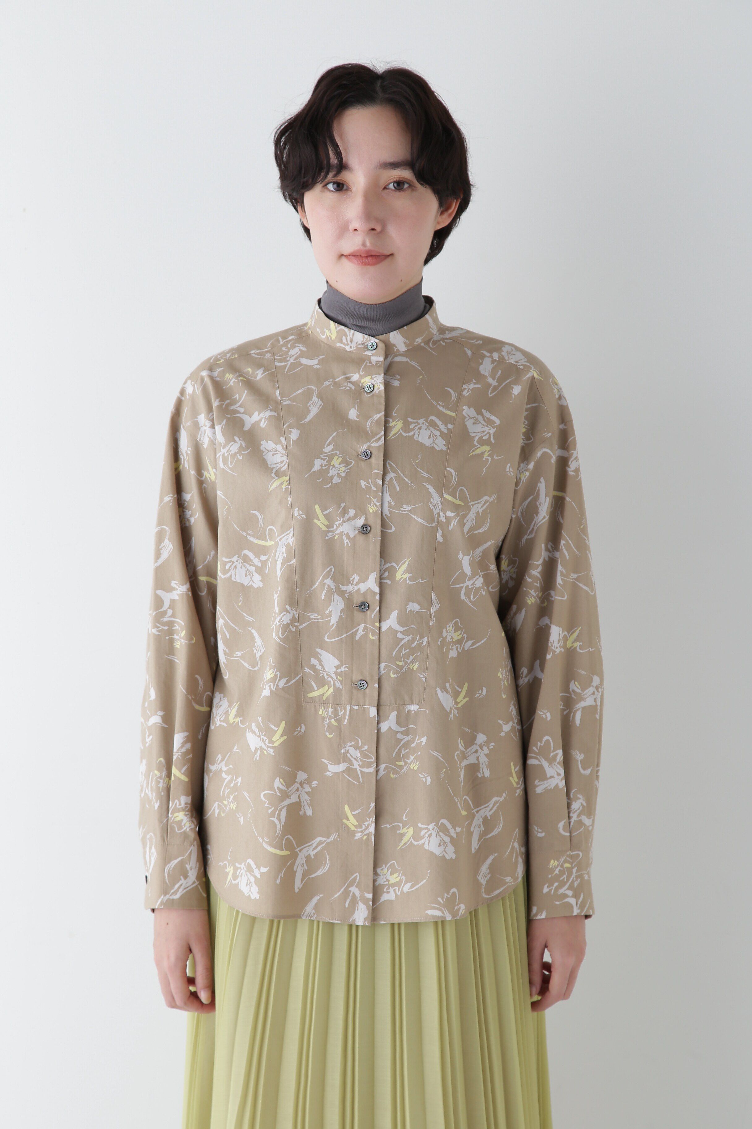  「◆ペイントPTバンドカラーシャツブラウス」|シャツ・ブラウス|