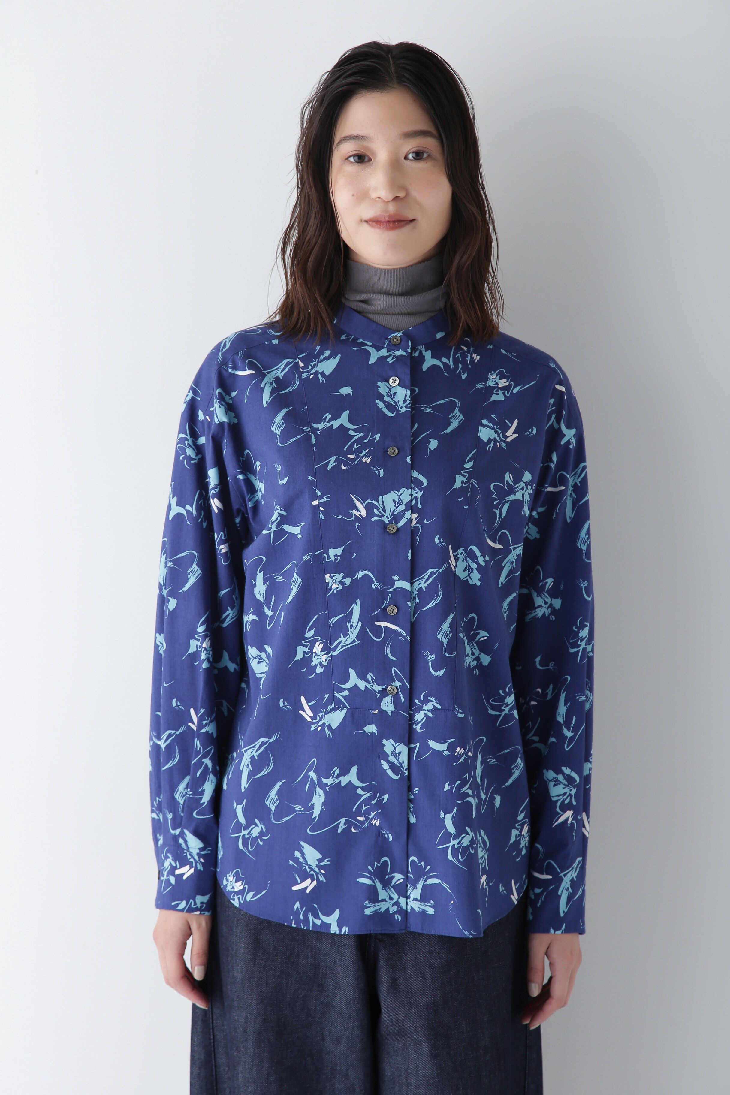  「◆ペイントPTバンドカラーシャツブラウス」|シャツ・ブラウス|