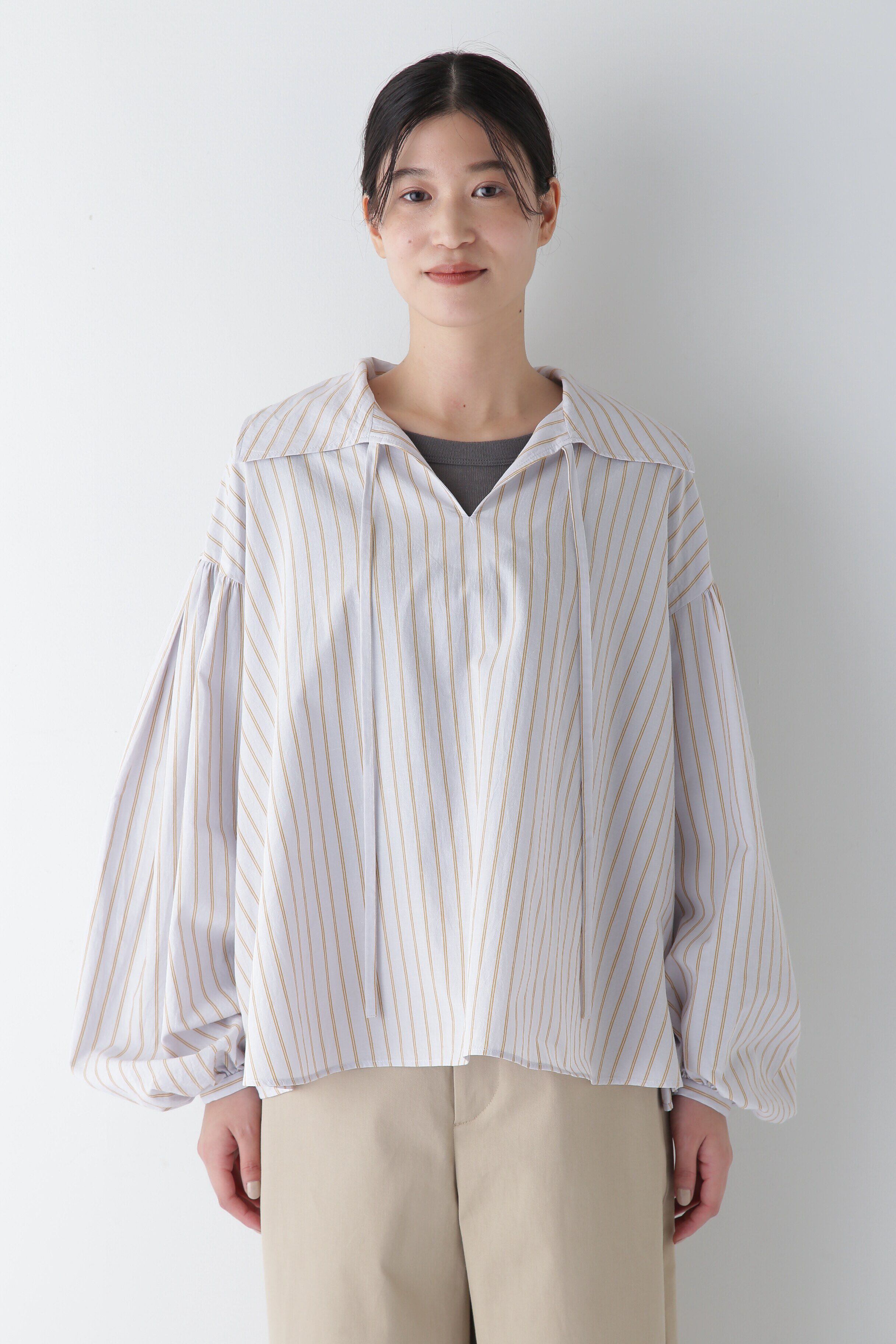  「◆綿麻ボイルスキッパーボリュームブラウス」|シャツ・ブラウス|