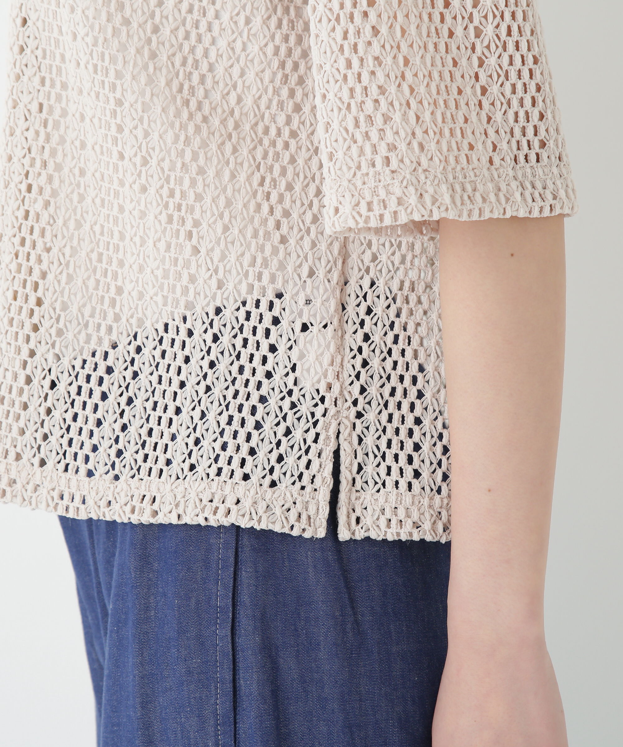  「◆クロッシェレース半袖シャツ」|Tシャツ・カットソー|