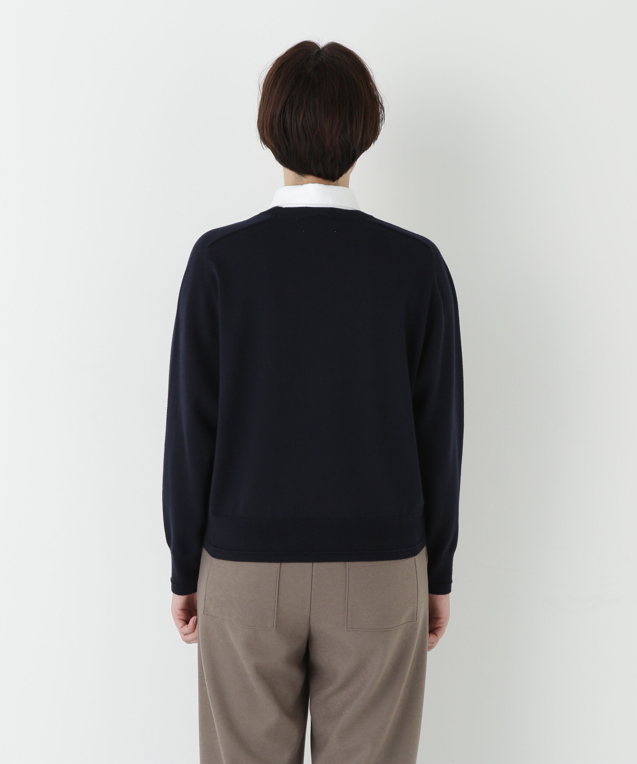  「◆ウールコットンシャツカラーニット」|ニット・セーター|