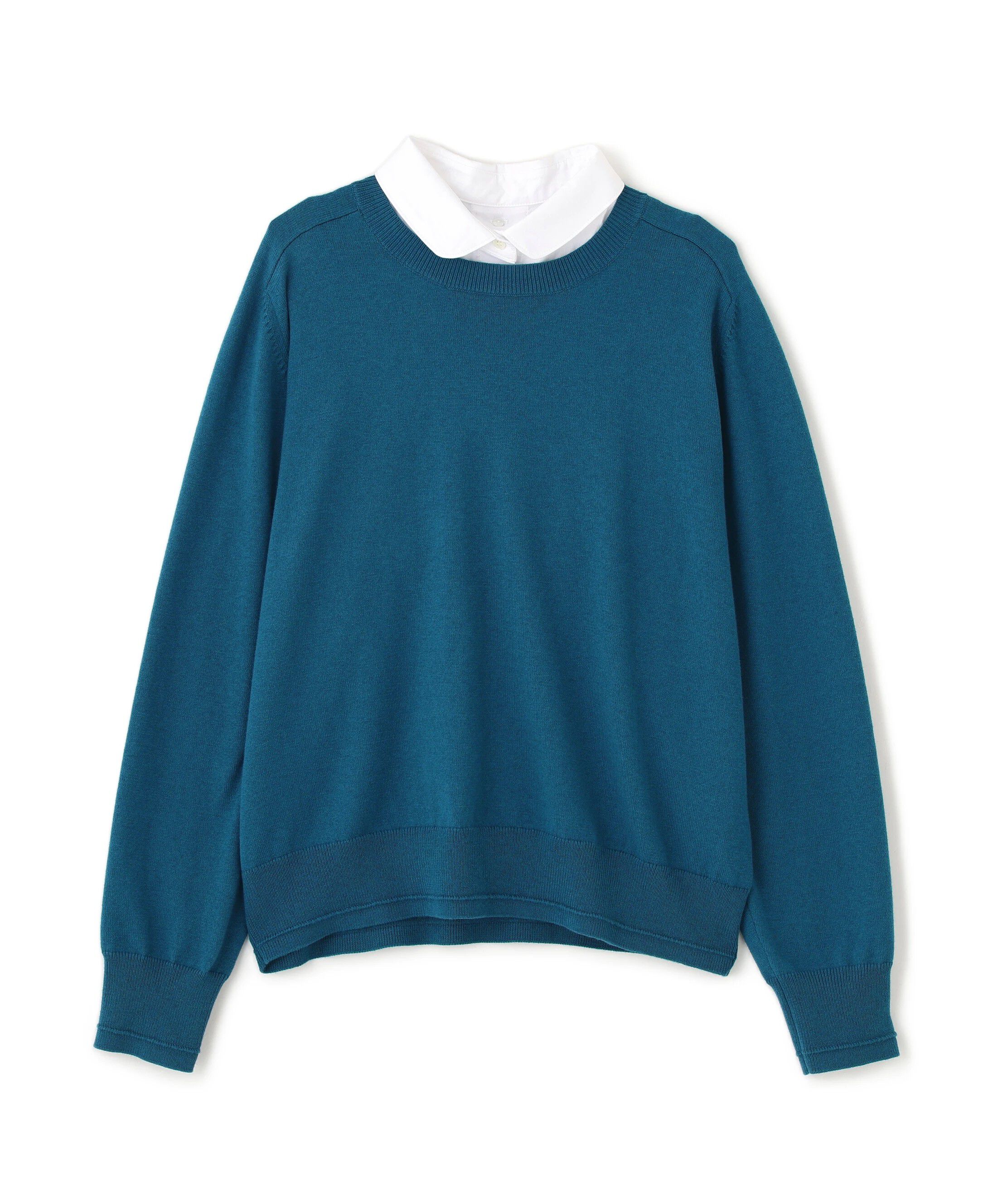  「◆ウールコットンシャツカラーニット」|ニット・セーター|