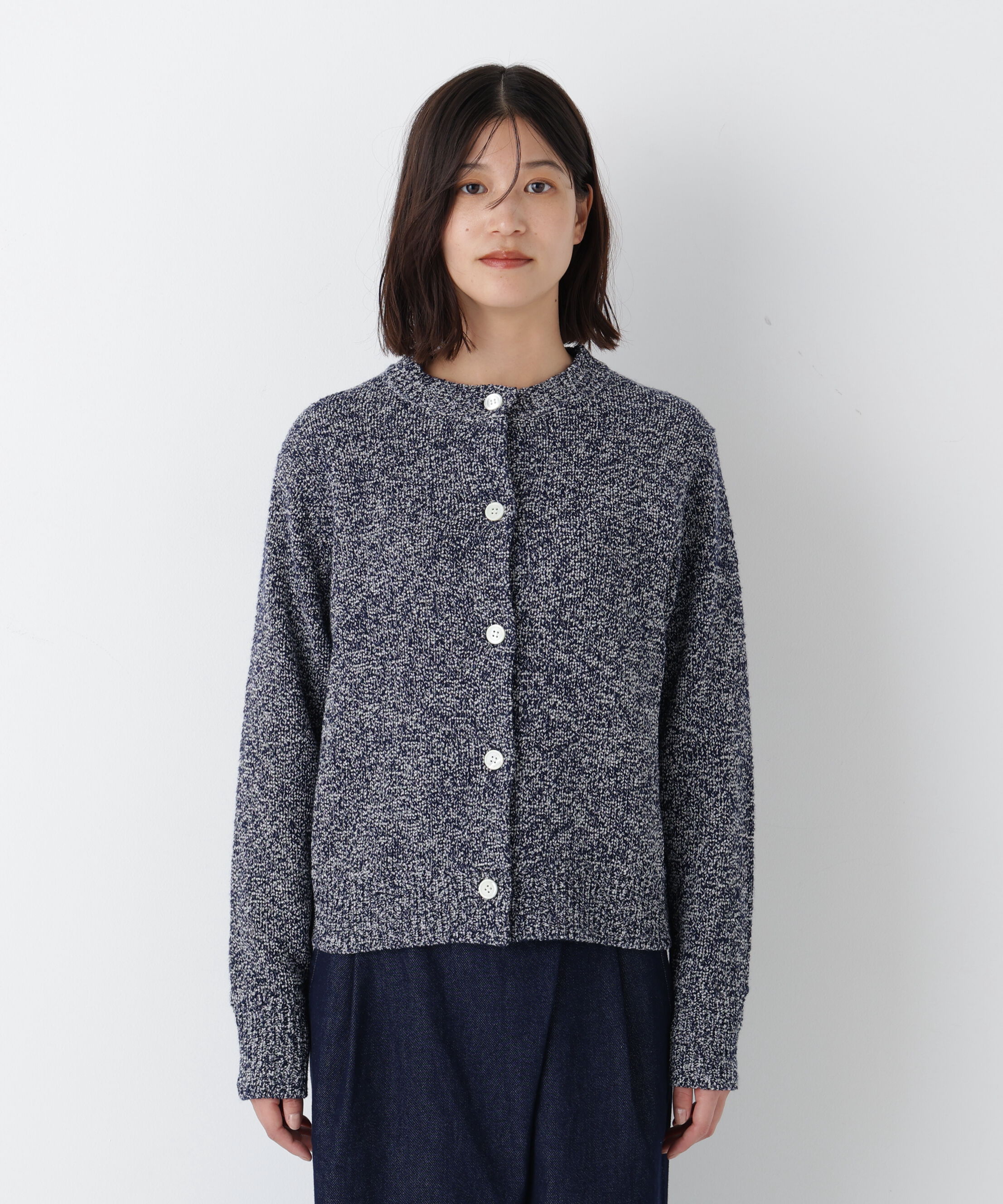  「◆ＭＩＸヤーンクルーネックカーディガン」|ニット・セーター|