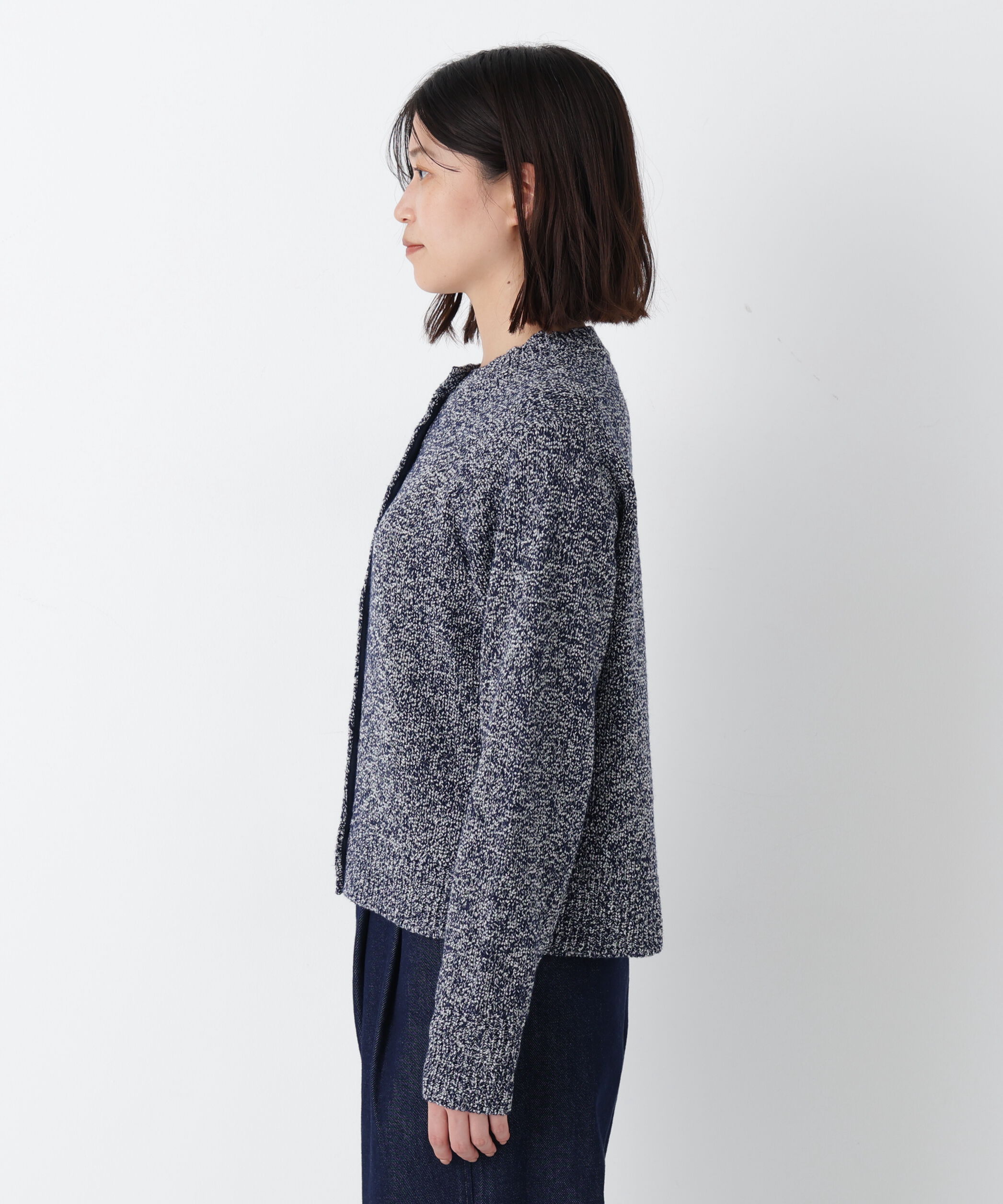  「◆ＭＩＸヤーンクルーネックカーディガン」|ニット・セーター|