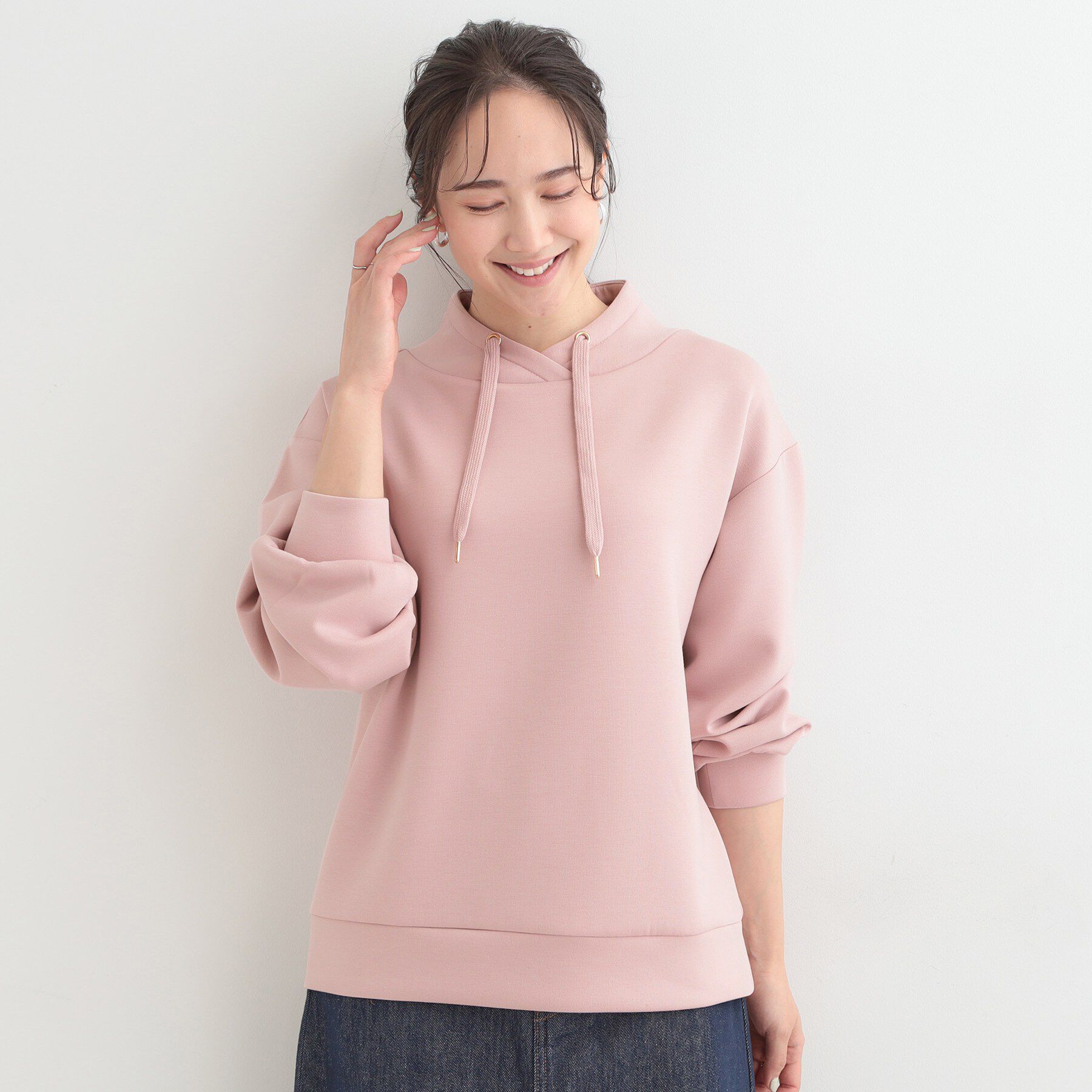 SHOO･LA･RUE「【S-LL】なめらかタッチ もちさら ニュアンス襟トップス」|Tシャツ・カットソー|