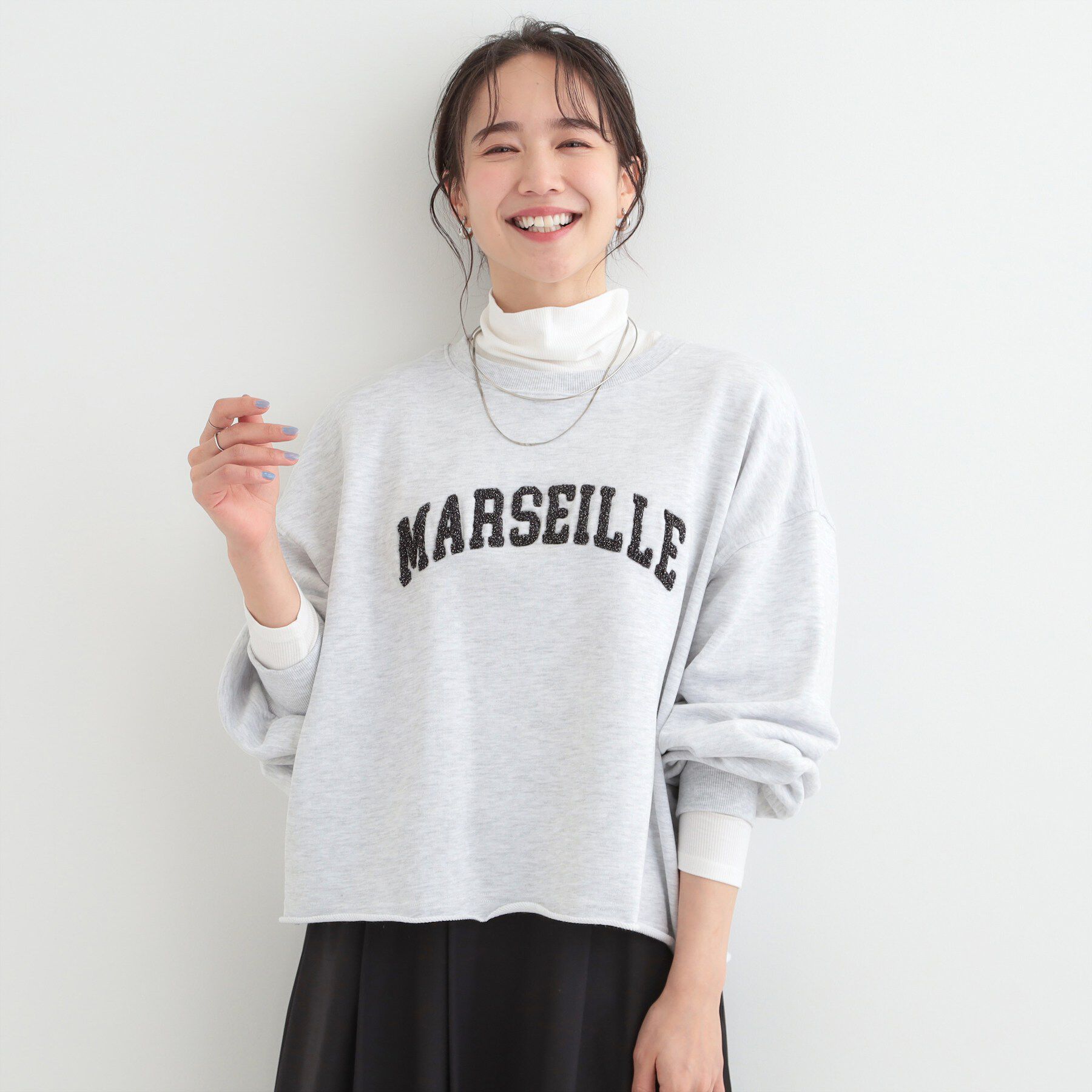 SHOO･LA･RUE「サガラ刺繍アソート裏毛スウェット」|パーカー|