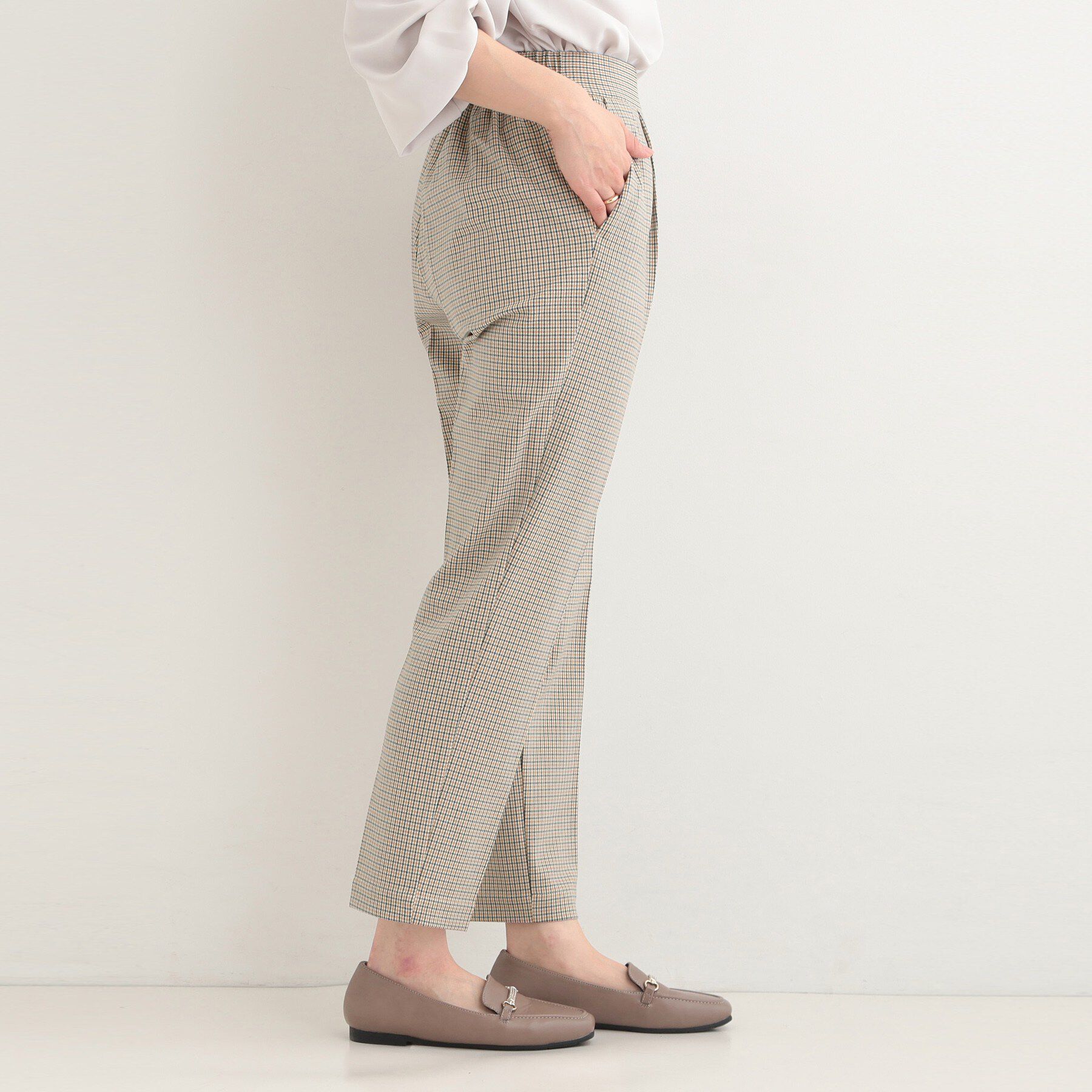 SHOO･LA･RUE「【洗濯機可/S-LL】ベルト風デザインがアクセント きれい見えテーパードパンツ」|その他|