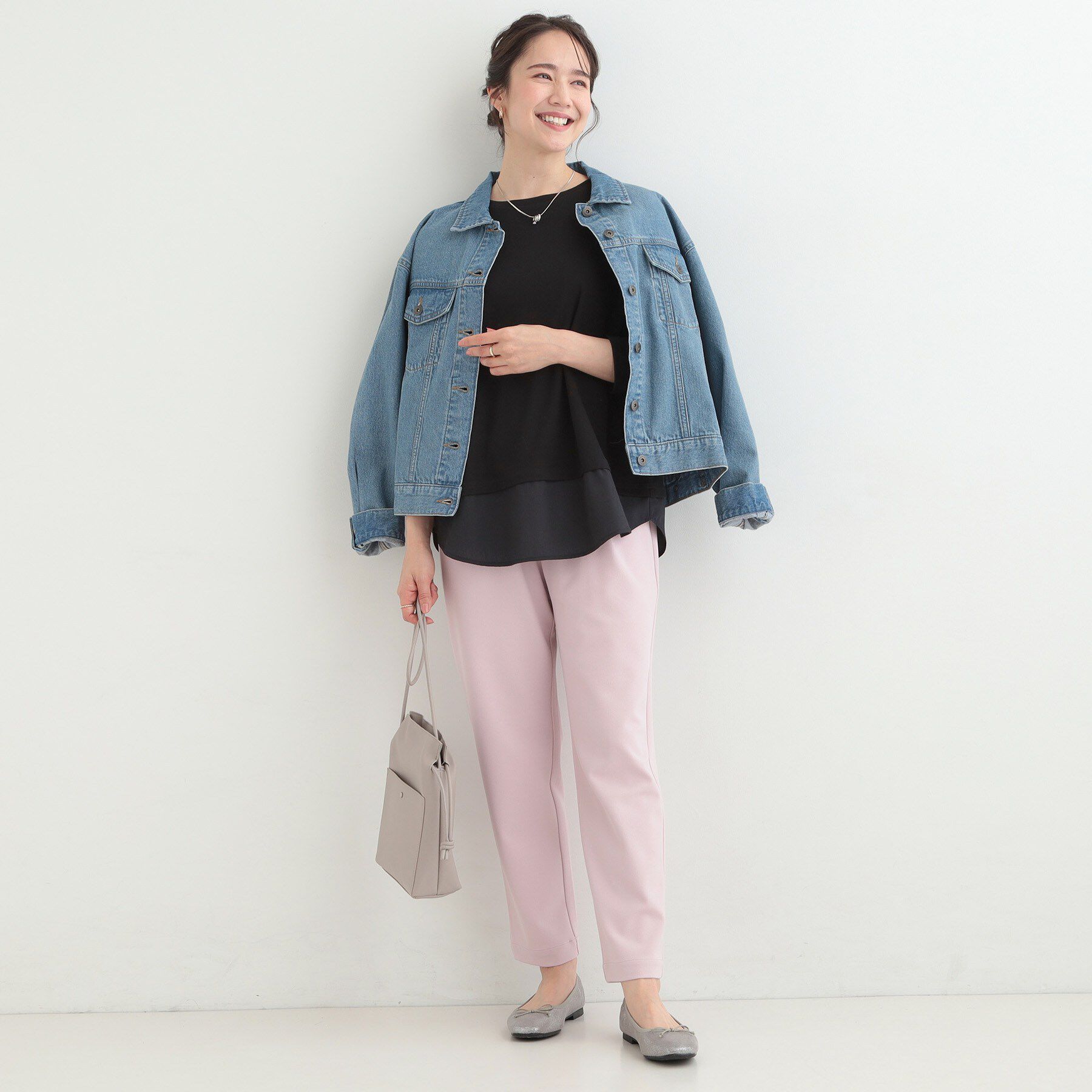 SHOO･LA･RUE「レイヤードスタイルにおすすめ 裾切り替え スムースロンT」|Tシャツ・カットソー|