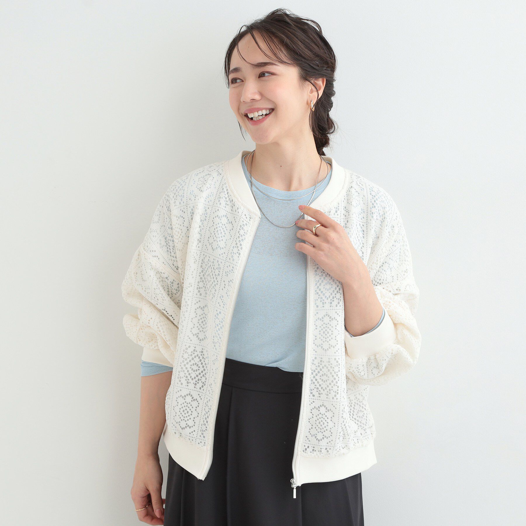 SHOO･LA･RUE「レースリブブルゾン」|ブルゾン・スタジャン|