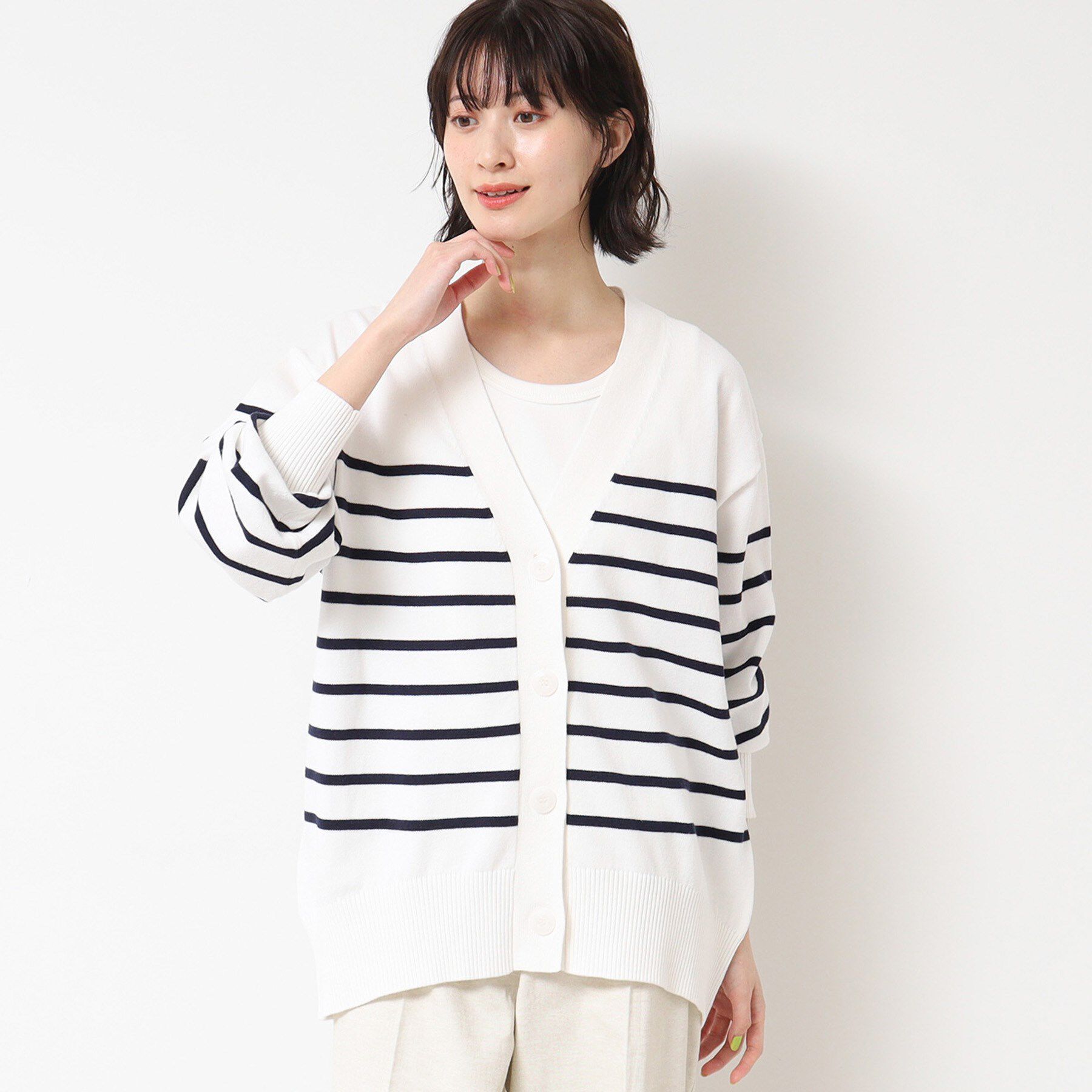 Dessin「【洗える】オーバーシルエットVネックカーディガン」|カーディガン|