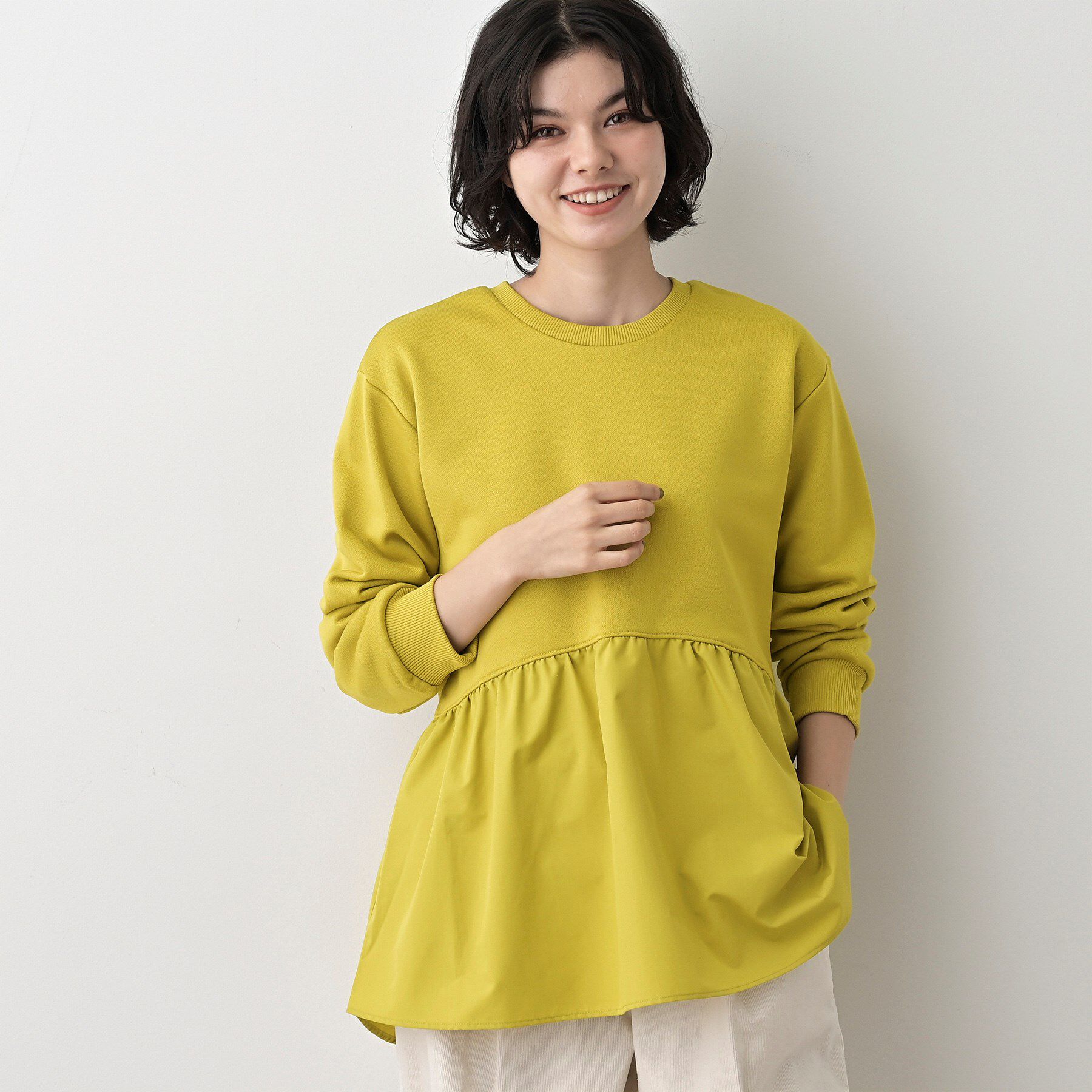 Dessin「【体型カバー/洗える】ペプラムスウェット」|Tシャツ・カットソー|