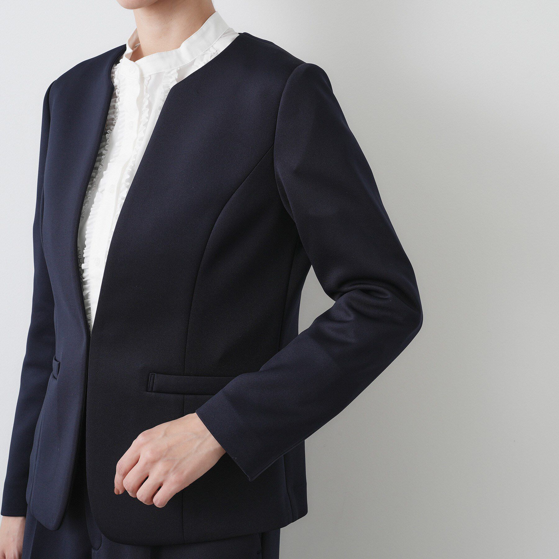 Dessin「【入卒/セレモニー/お仕事/セットアップ可能】ソフトボンディングジャケット」|ノーカラージャケット|