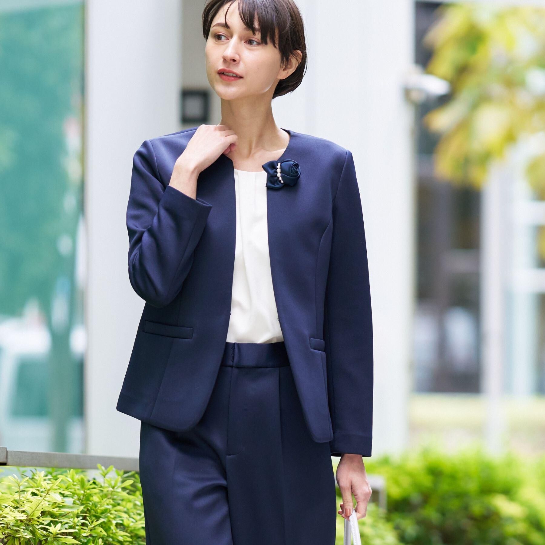 Dessin「【入卒/セレモニー/お仕事/セットアップ可能】ソフトボンディングジャケット」|ノーカラージャケット|