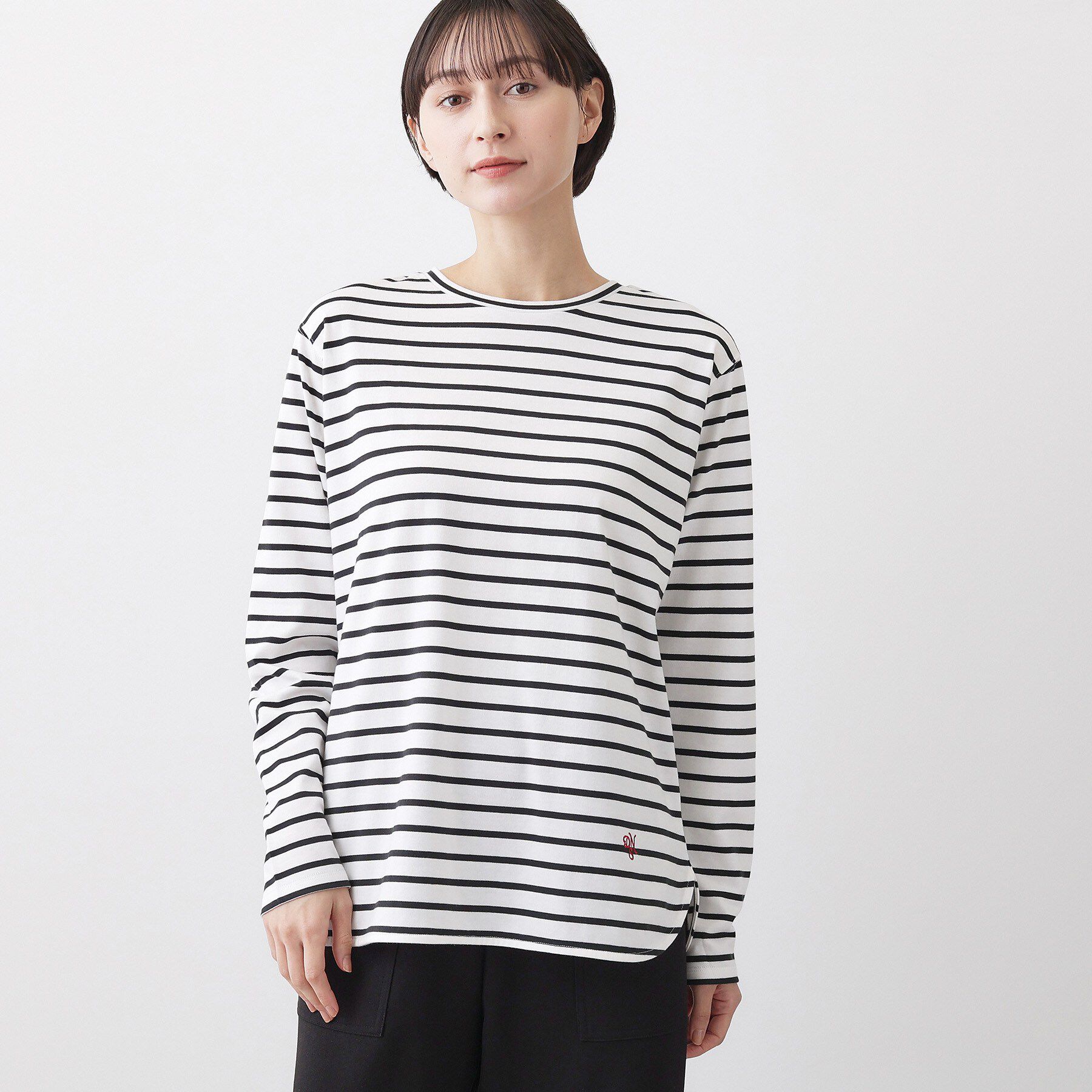 Dessin「【洗える】シャツテールロングTシャツ」|Tシャツ・カットソー|