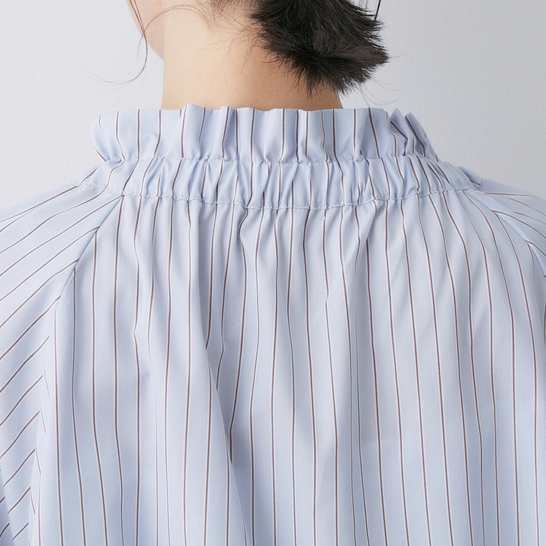 Dessin「【洗える】フリルボウタイストライプブラウス」|シャツ・ブラウス|