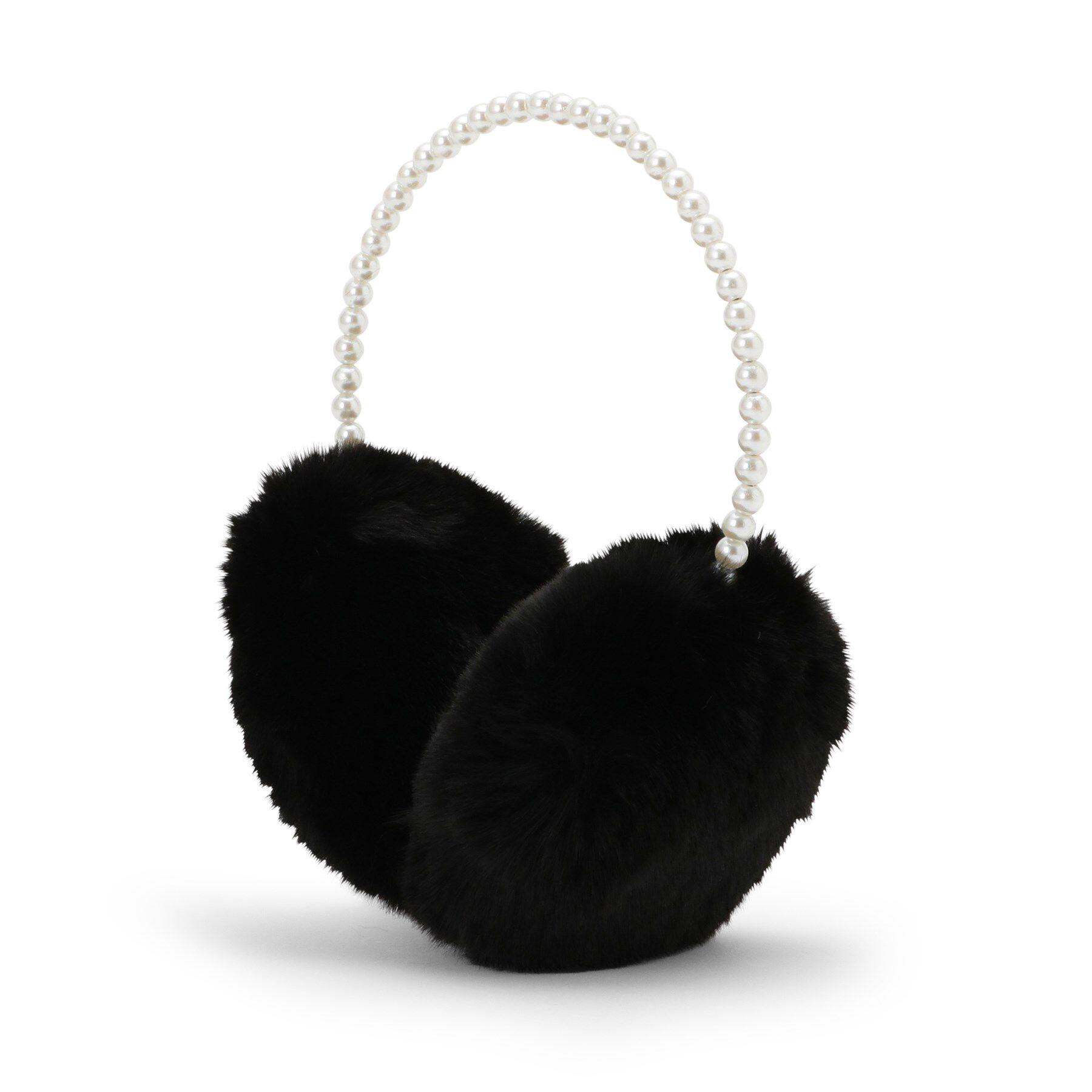 ITS&rsquo;DEMO「パール調フェイクファーイヤーマフ」|イヤーマフ|ブラック(019)