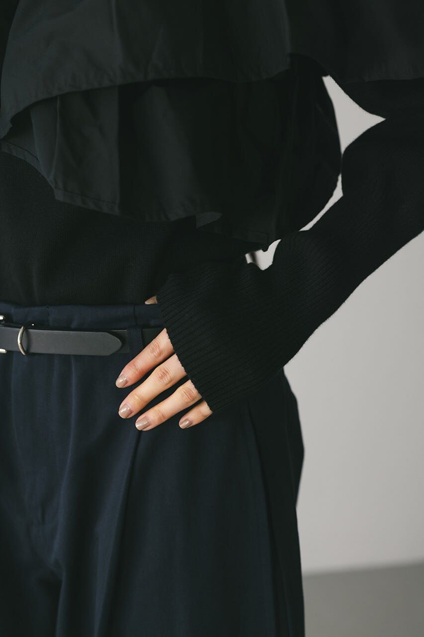 STYLEMIXER「アシンメトリーフリルニットトップ」|ニット・セーター|