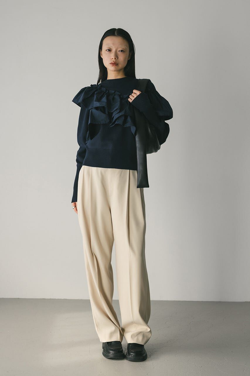 STYLEMIXER「アシンメトリーフリルニットトップ」|ニット・セーター|