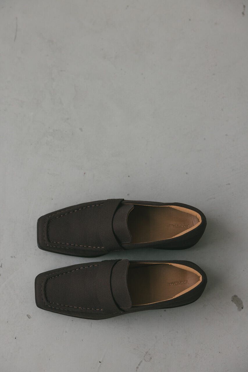 STYLEMIXER「キャンバススクエアローファー」|ローファー|